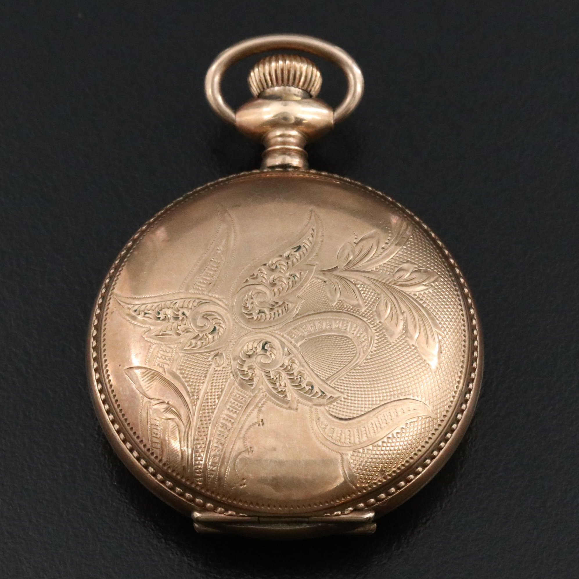 Elgin Gold-Filled Ornate Foliate Style Pocket Watch