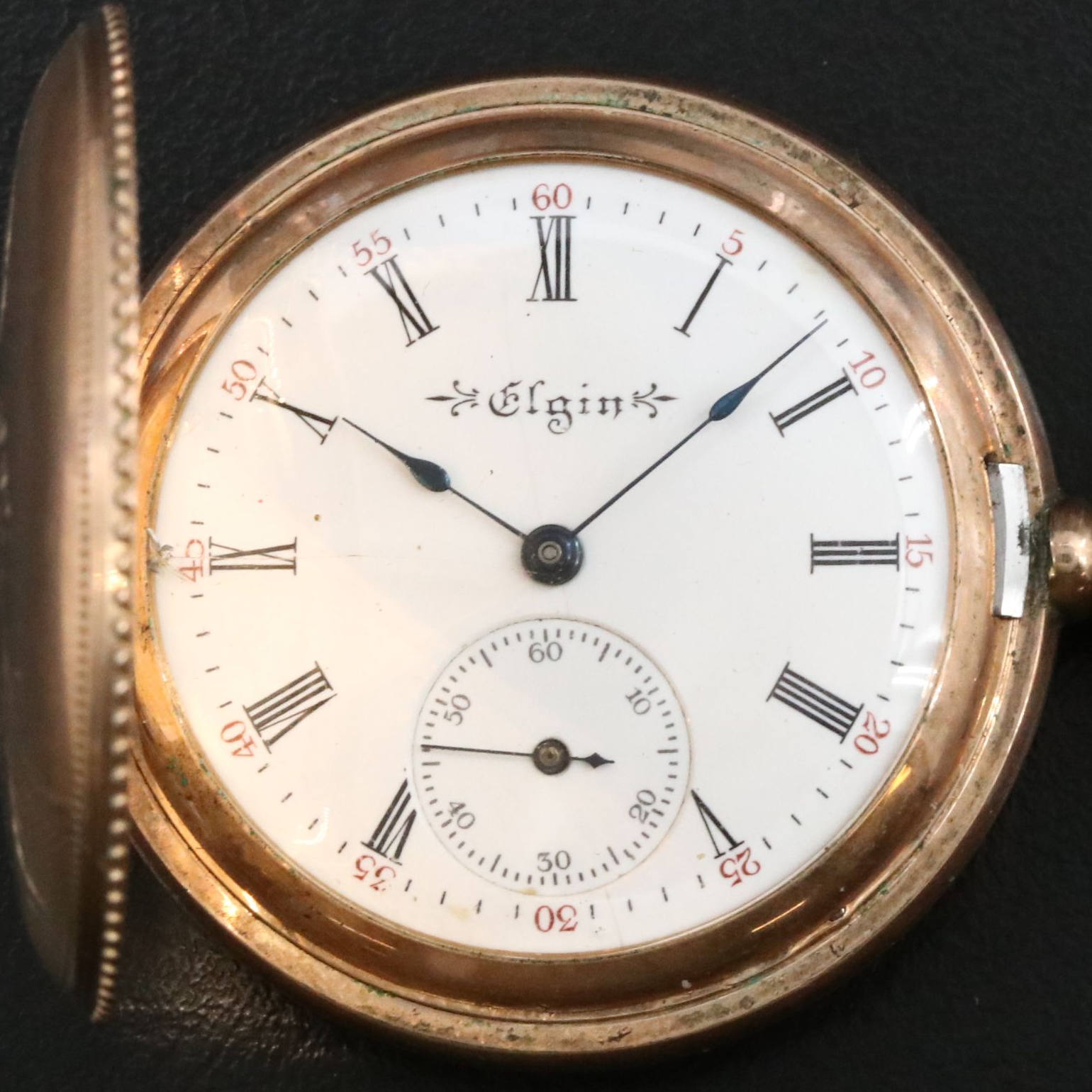 Elgin Gold-Filled Ornate Foliate Style Pocket Watch
