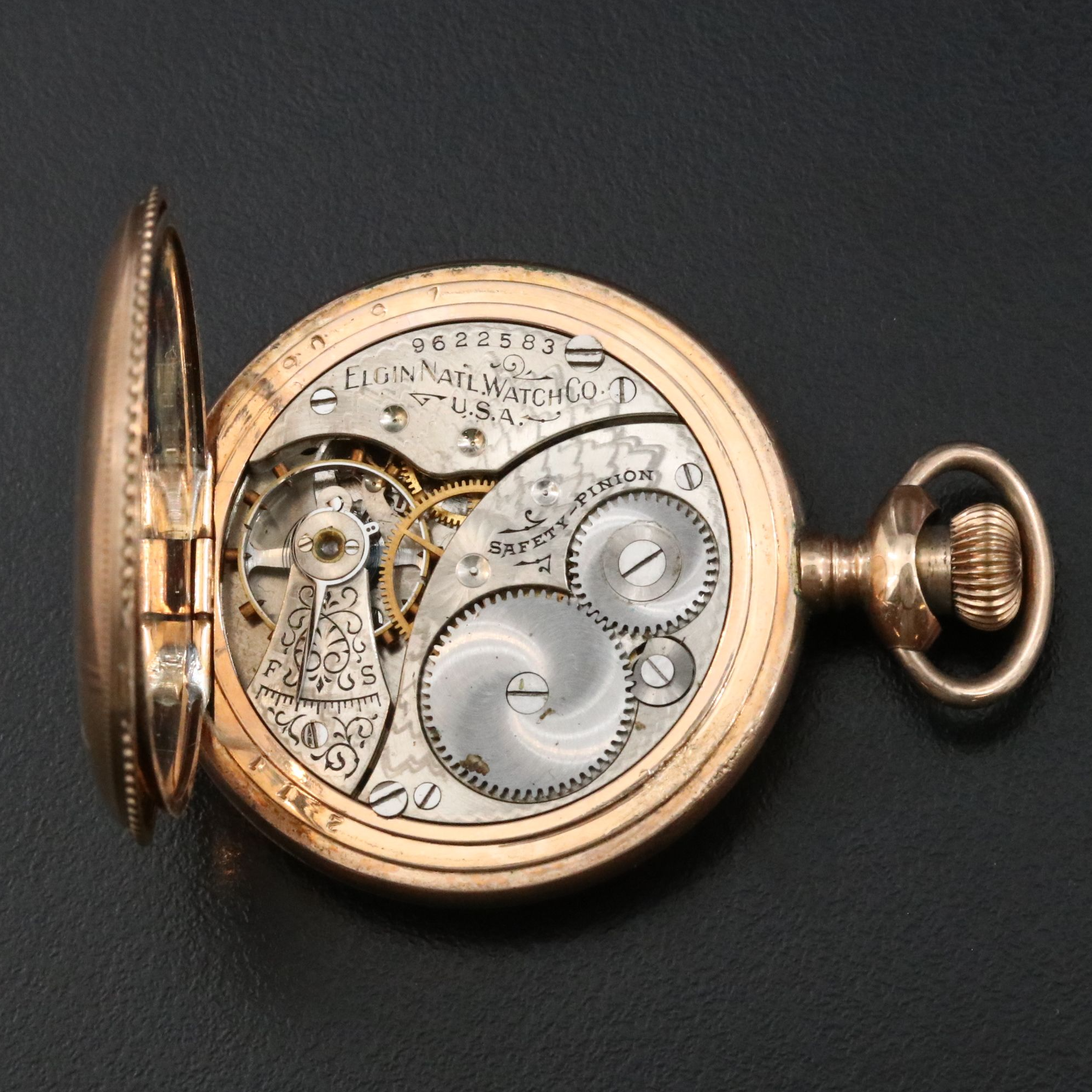 Elgin Gold-Filled Ornate Foliate Style Pocket Watch
