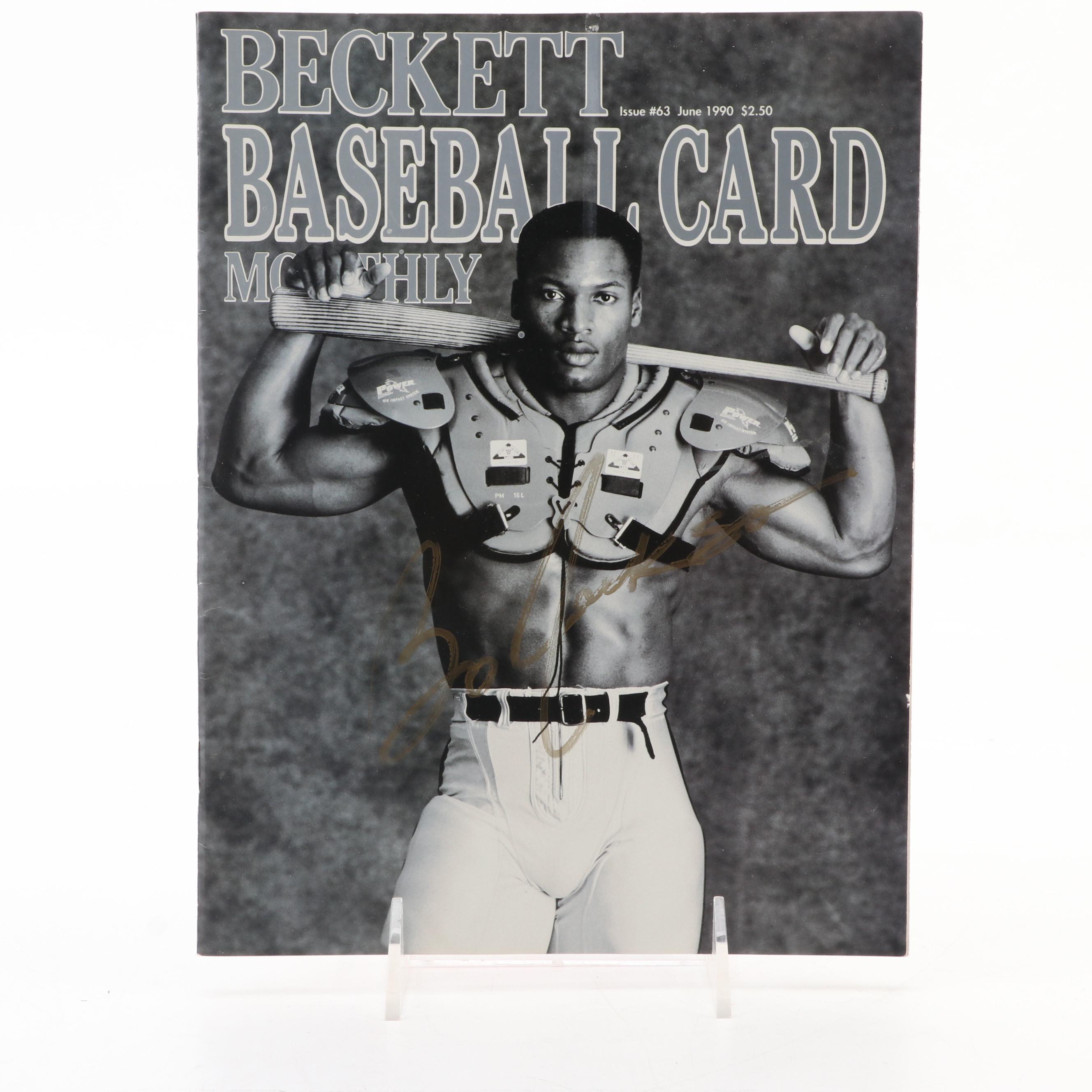1990 Bo Jackson "Iconic Pose" Signed "Beckett Baseball Card Monthly" Magazine