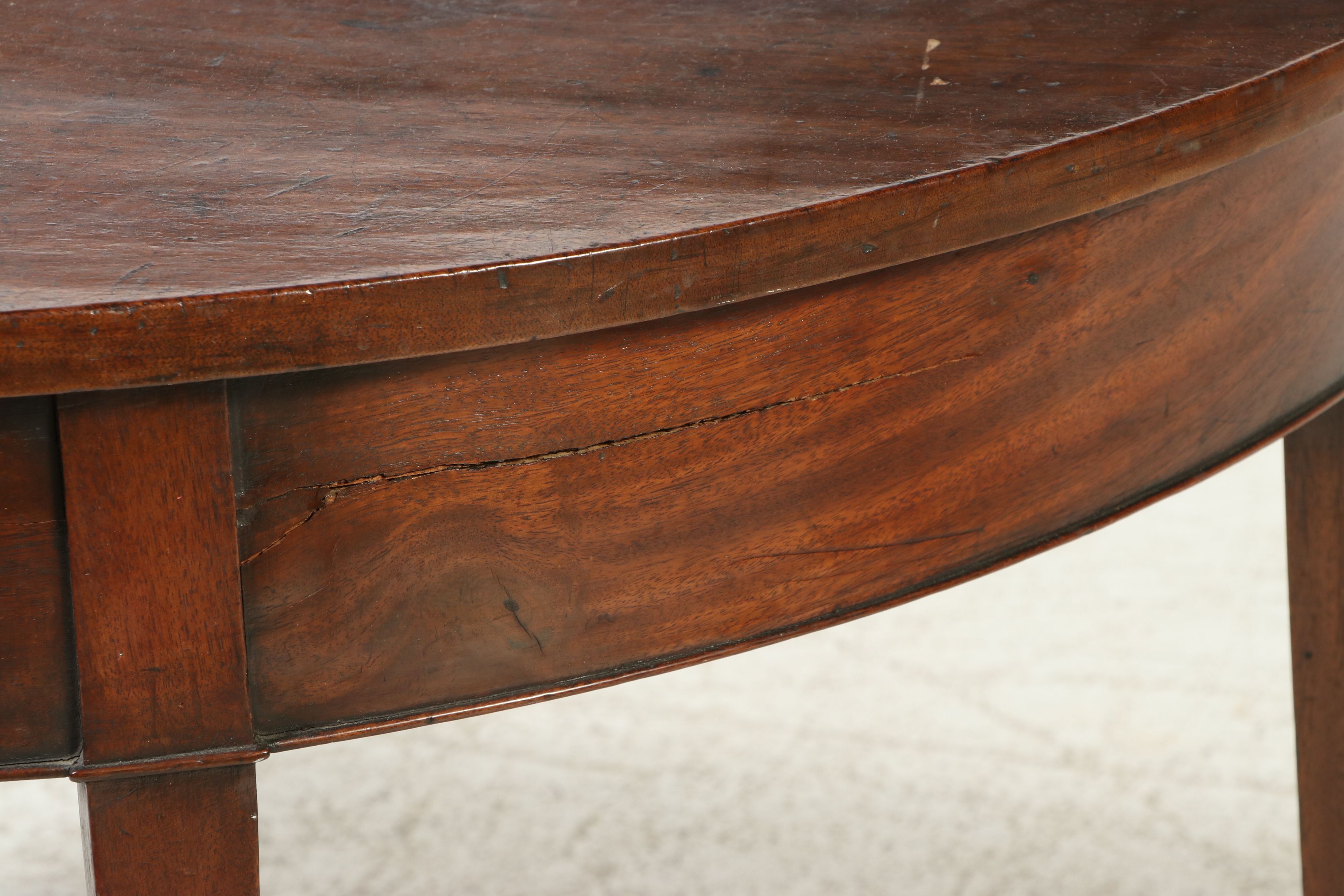 Hepplewhite Style Mahogany Demilune Console Table, Late 19th/Early 20th Century