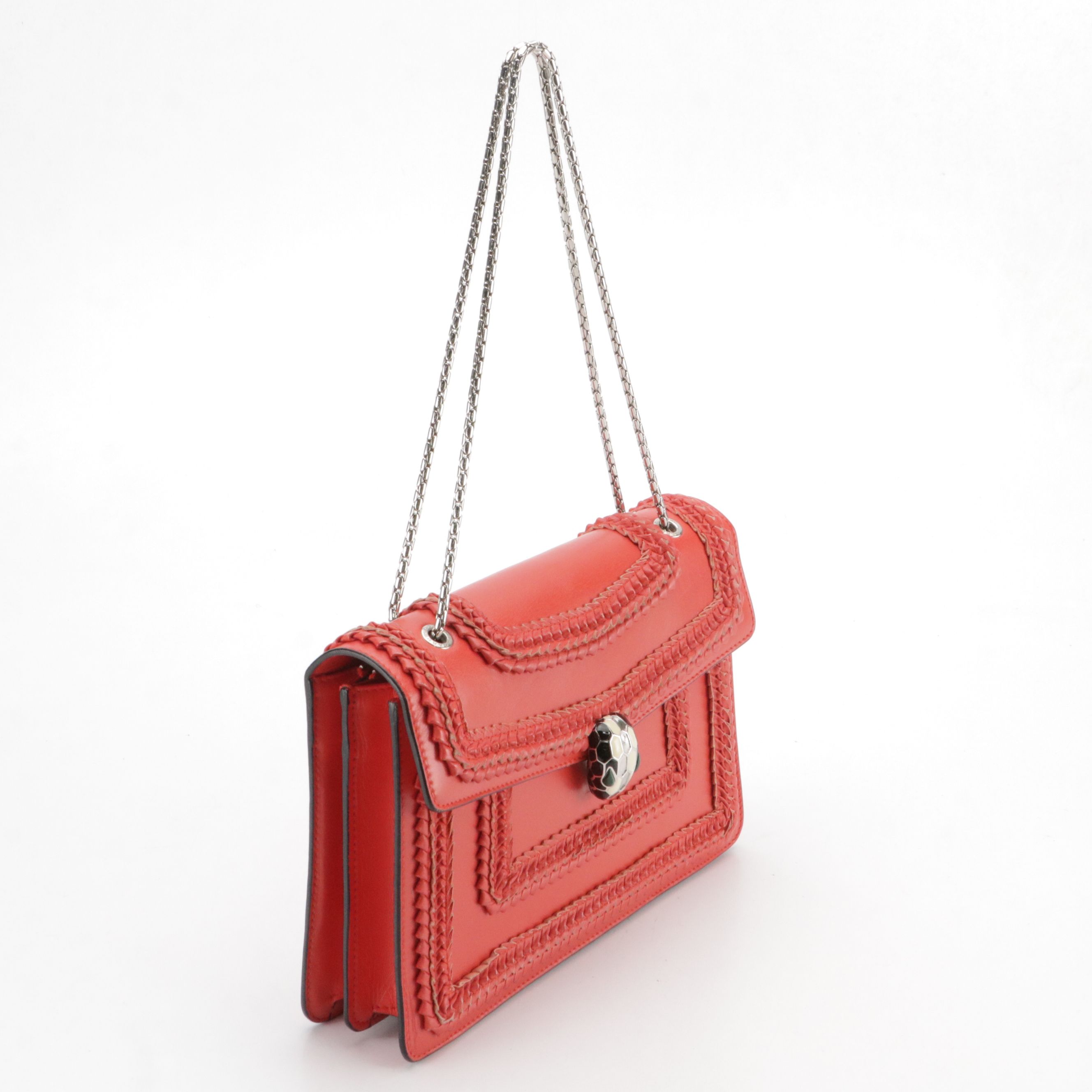 BVLGARI Serpenti Forever Chain Strap Bag in Calf Leather with Surface Detailing