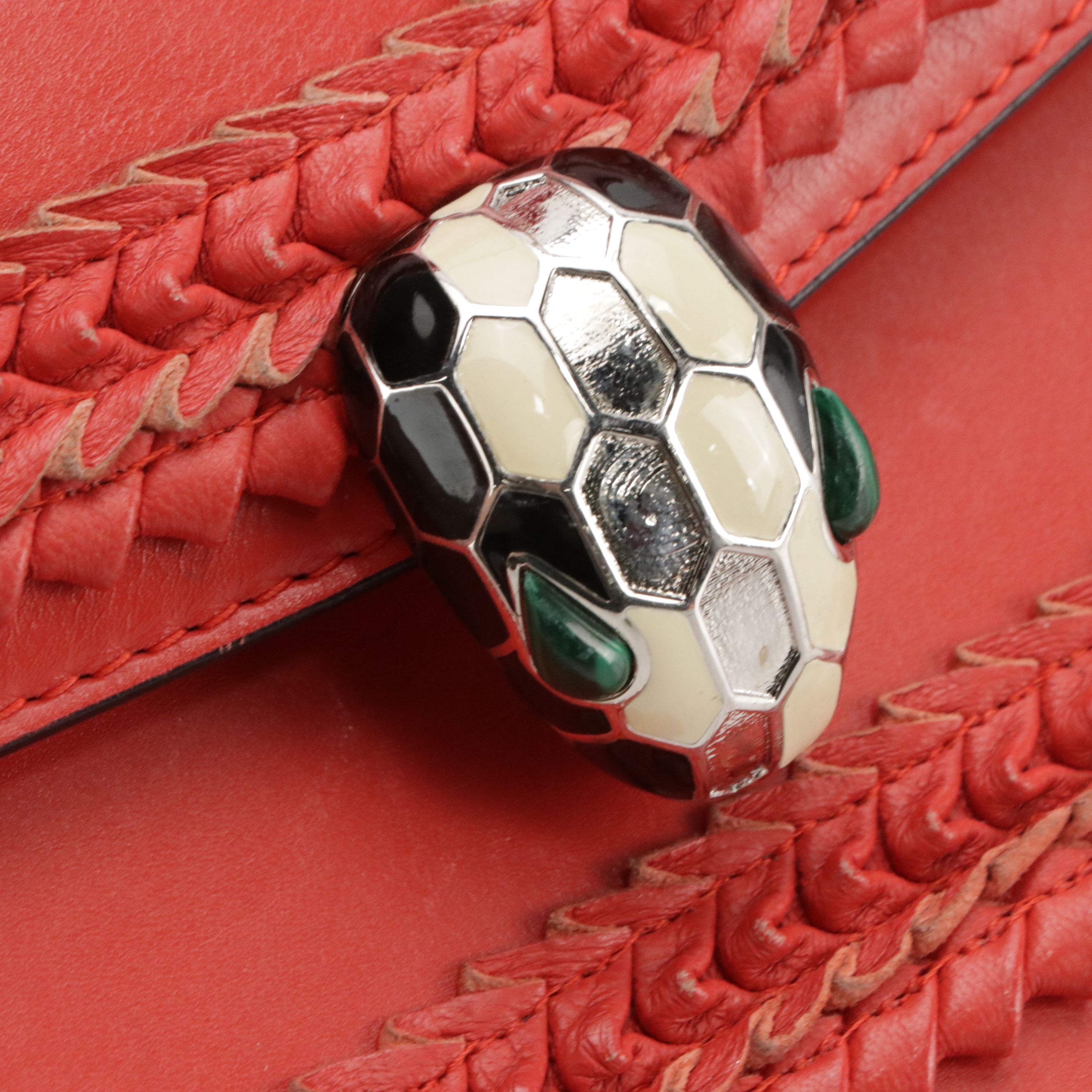 BVLGARI Serpenti Forever Chain Strap Bag in Calf Leather with Surface Detailing