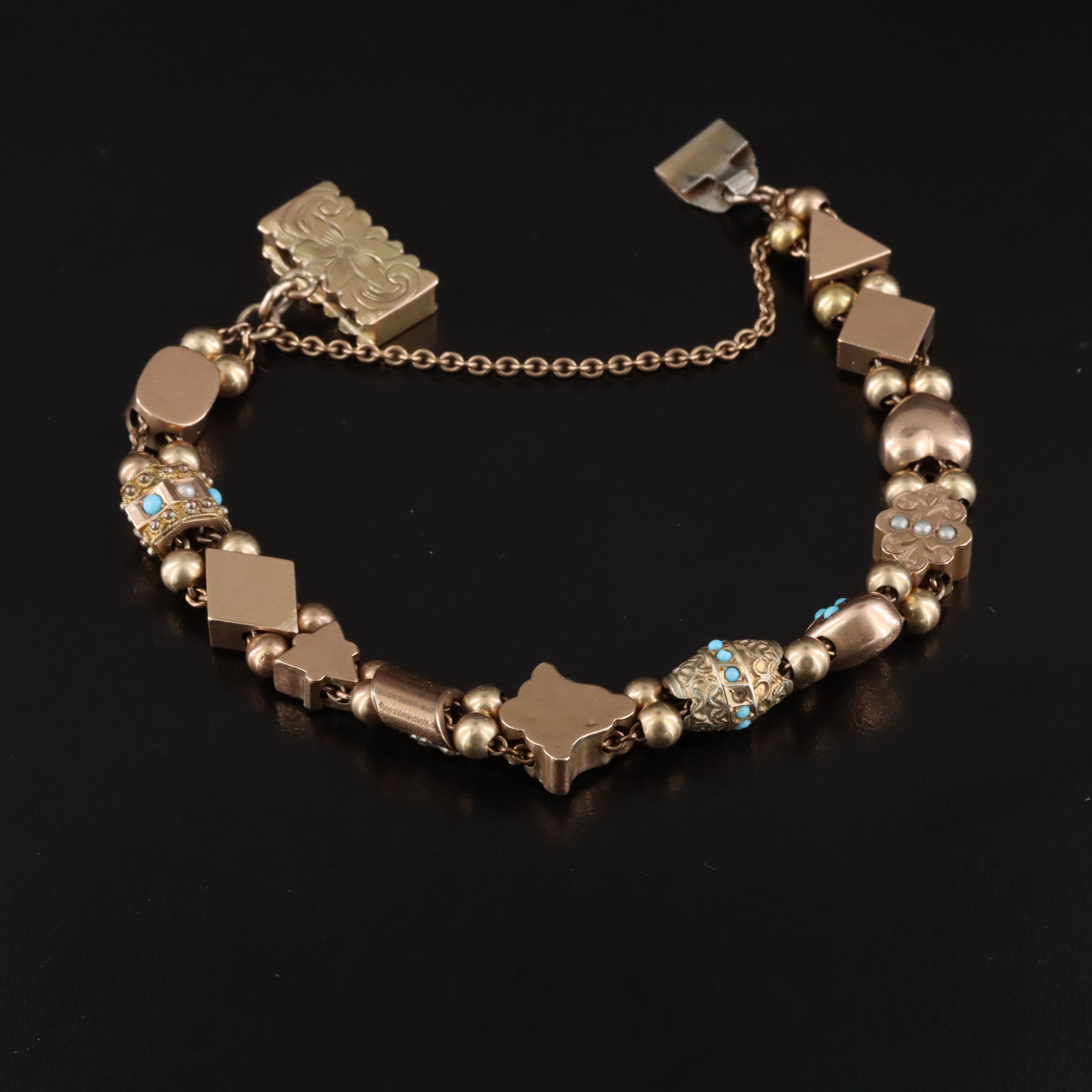 Victorian Slide Rhinestone Charm Bracelet