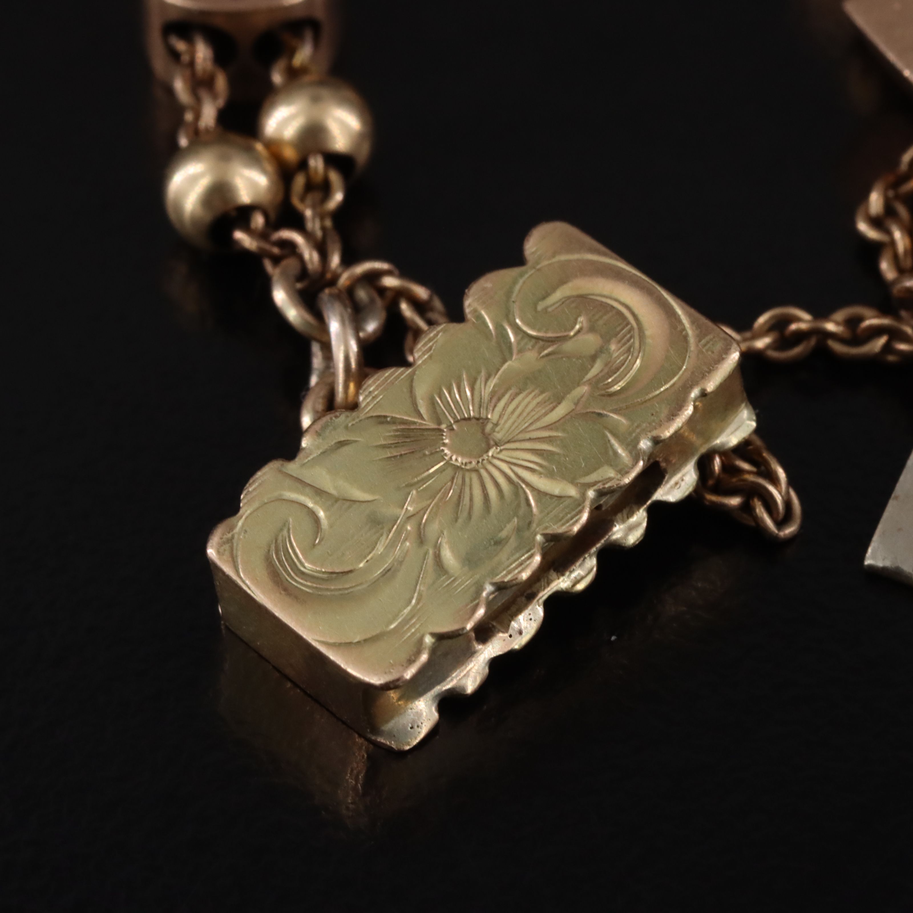 Victorian Slide Rhinestone Charm Bracelet