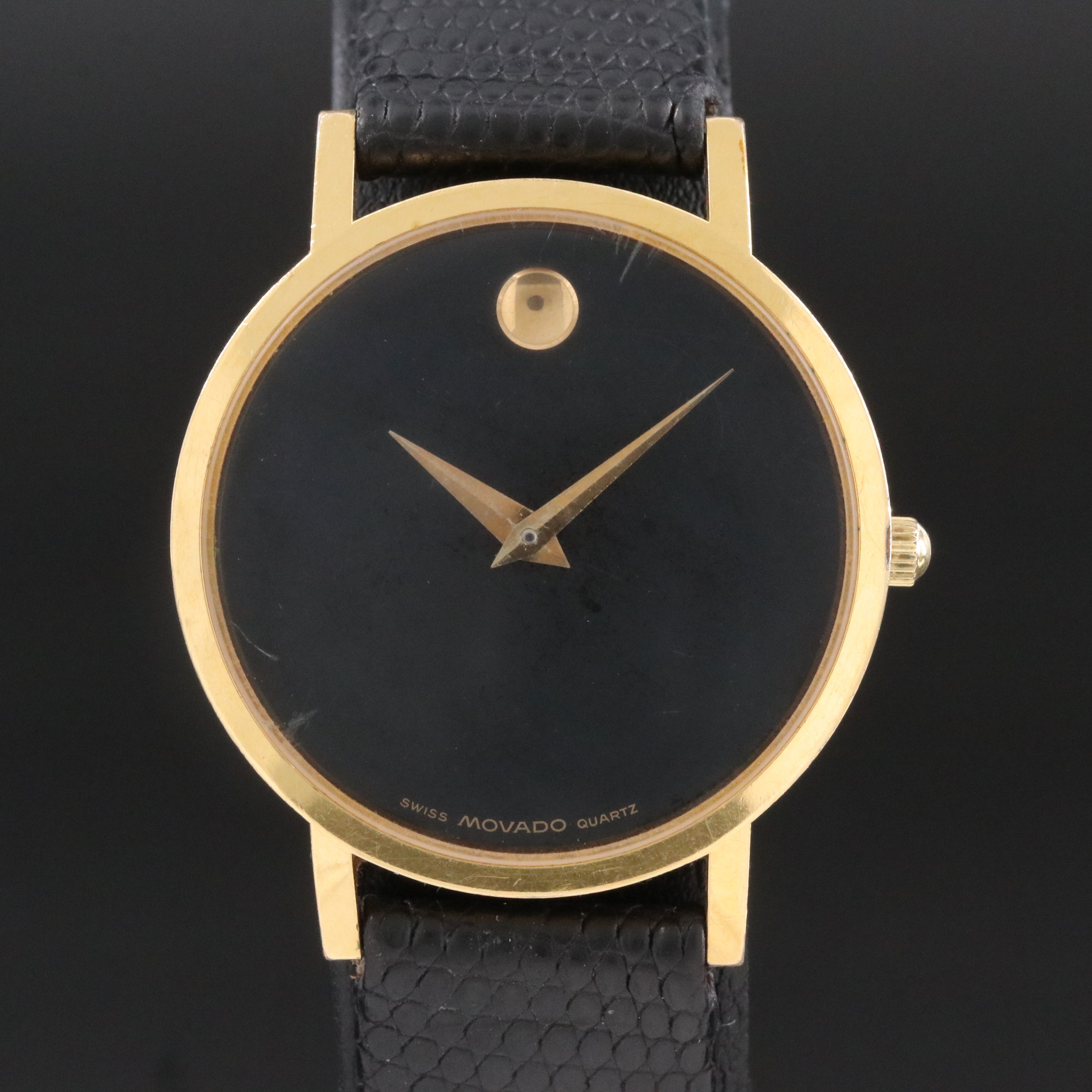 Movado Museum Black Dial Quartz Watch