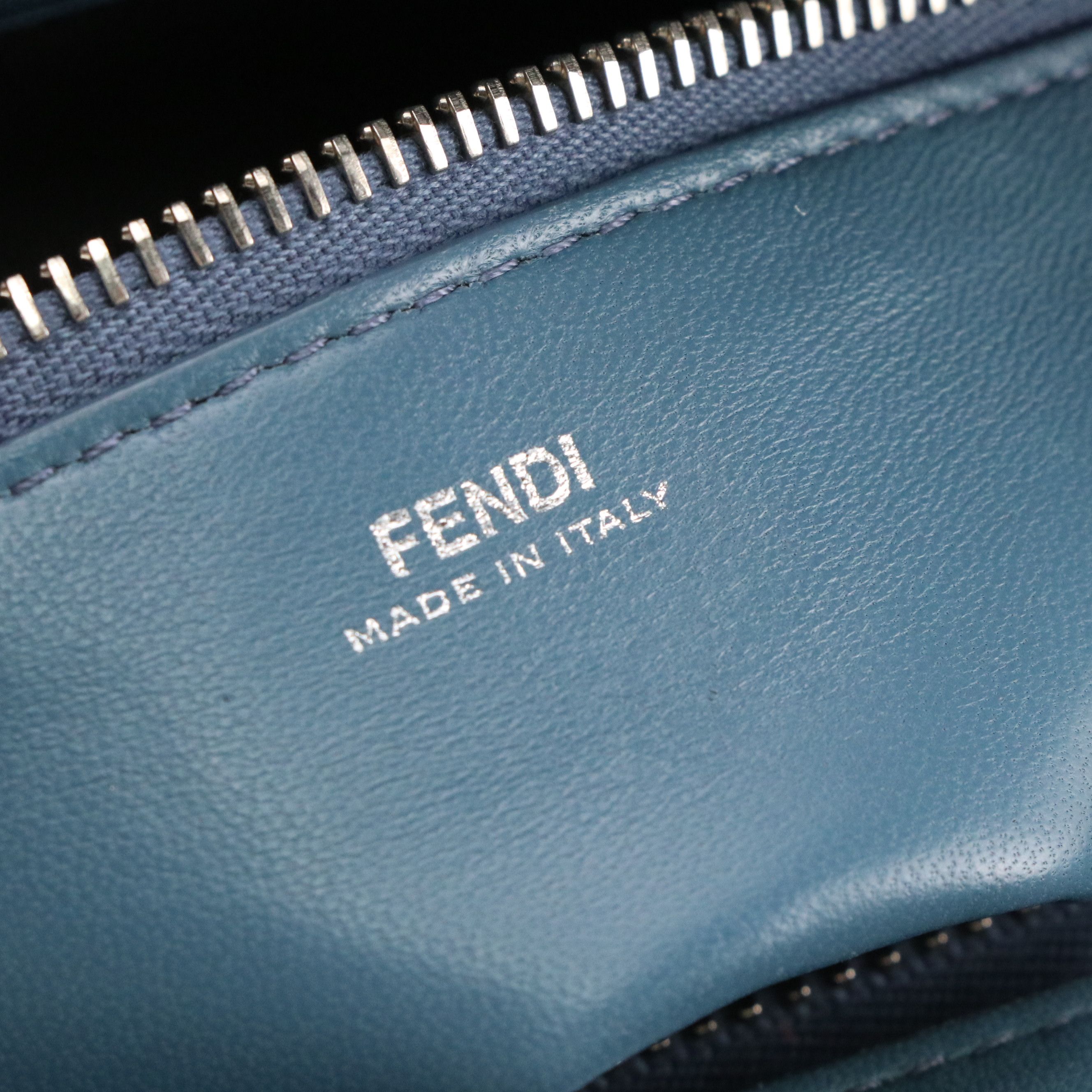 Fendi Small DotCom Satchel Bag in Blue Quilted Lambskin Leather