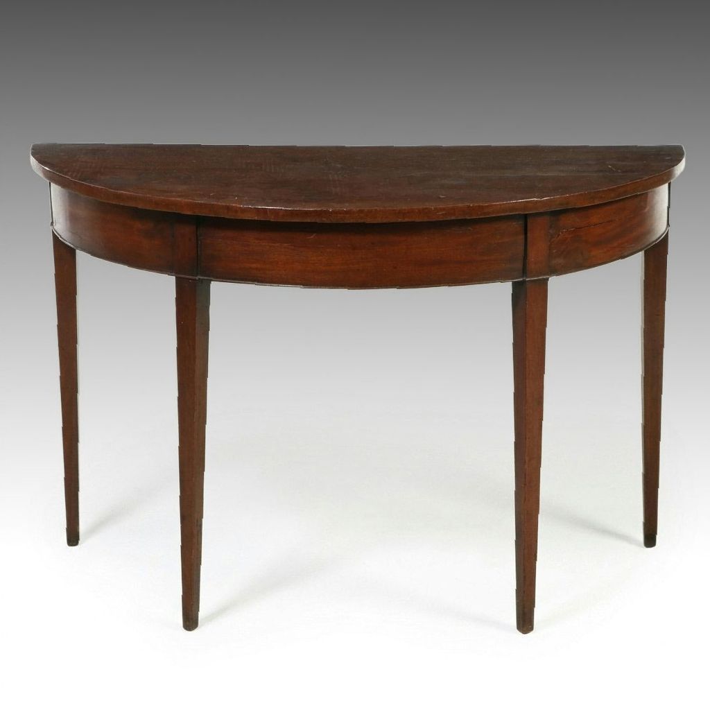 Hepplewhite Style Mahogany Demilune Console Table, Late 19th/Early 20th Century