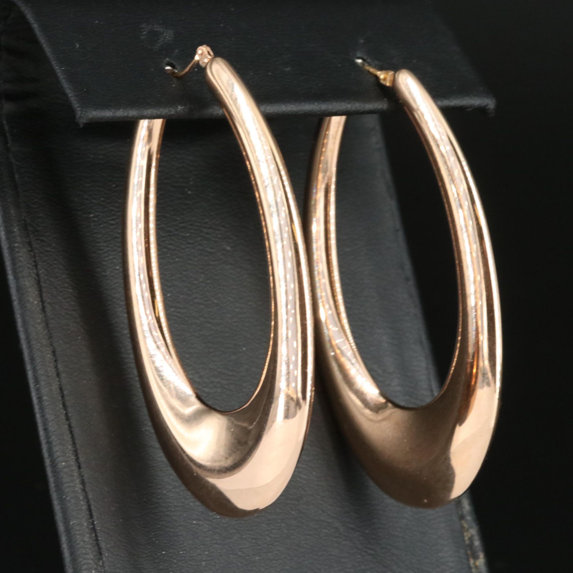 14K Electroformed Oval Hoop Earrings