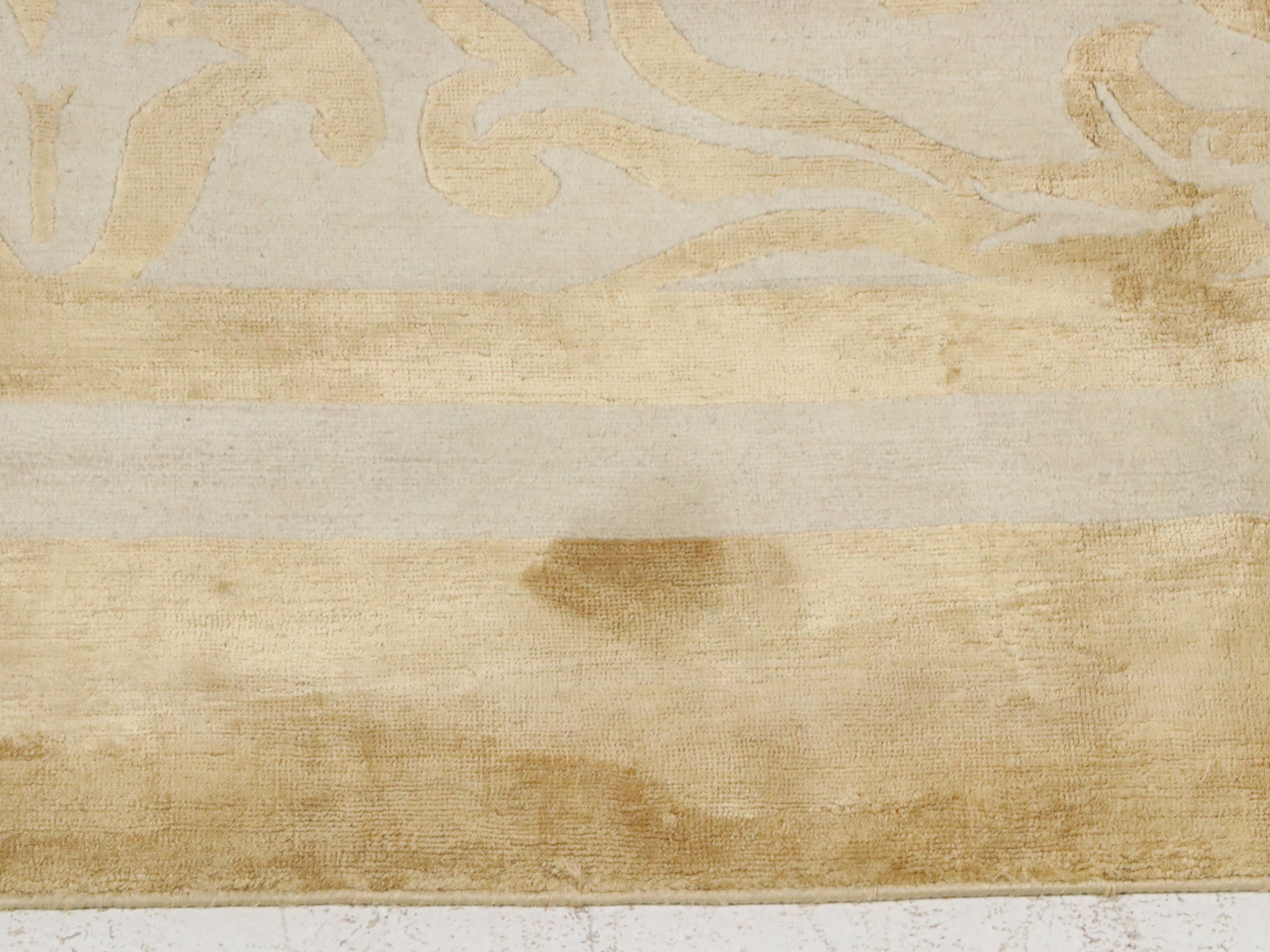 13'4 x 17'3 Hand-Loomed Contemporary Damask Style Room-Sized Rug