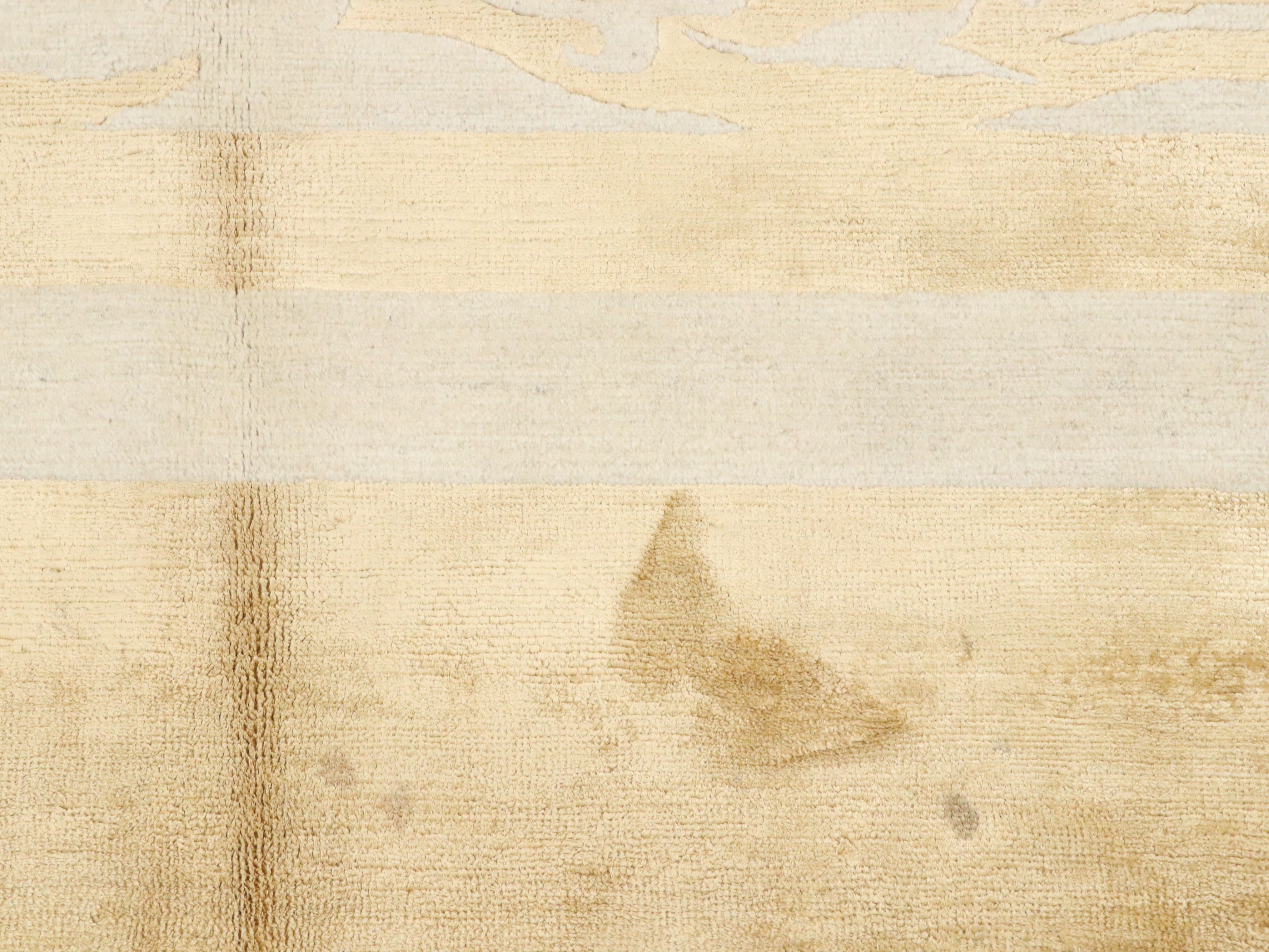 13'4 x 17'3 Hand-Loomed Contemporary Damask Style Room-Sized Rug