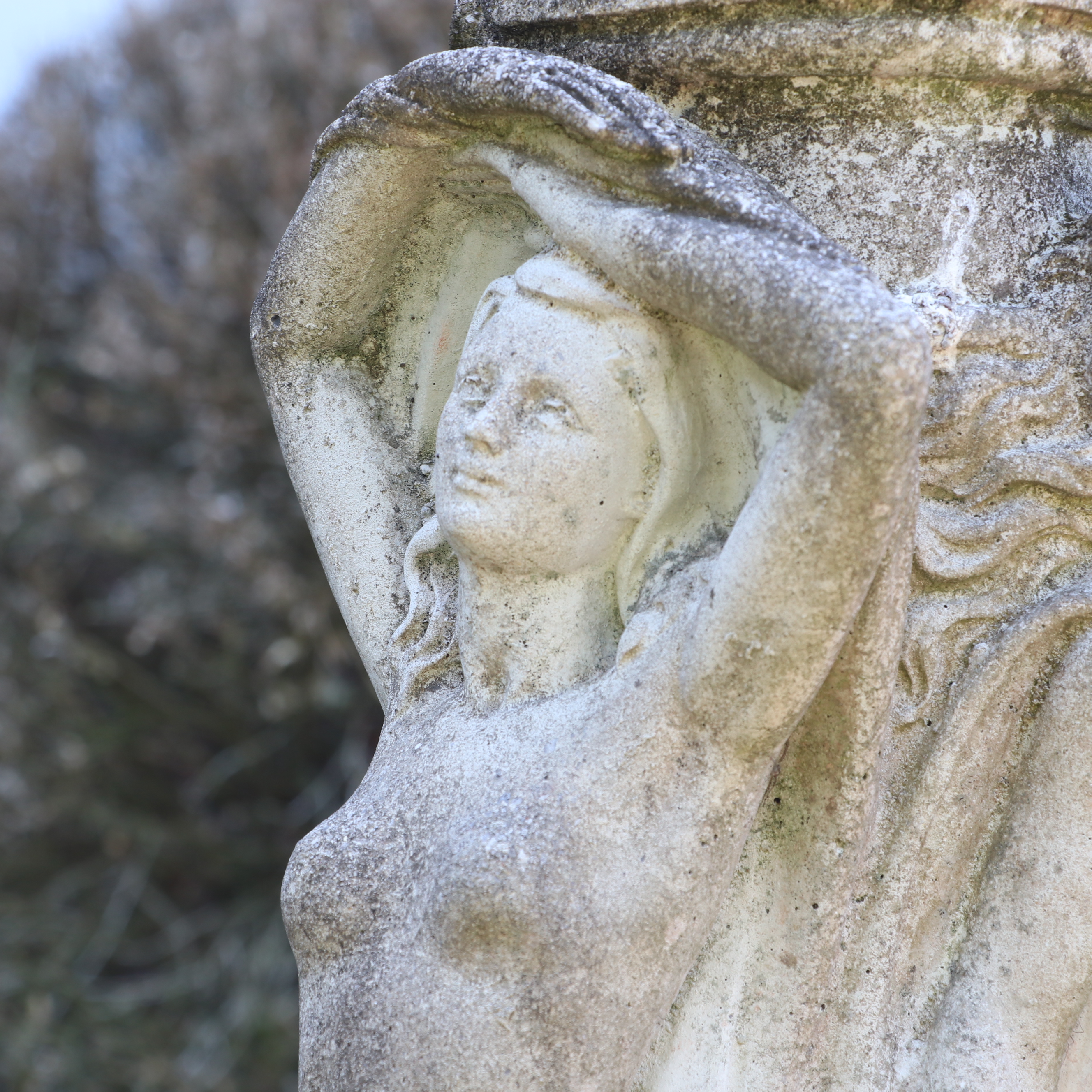 Neoclassical Three Graces Sculptural Garden Pedestal