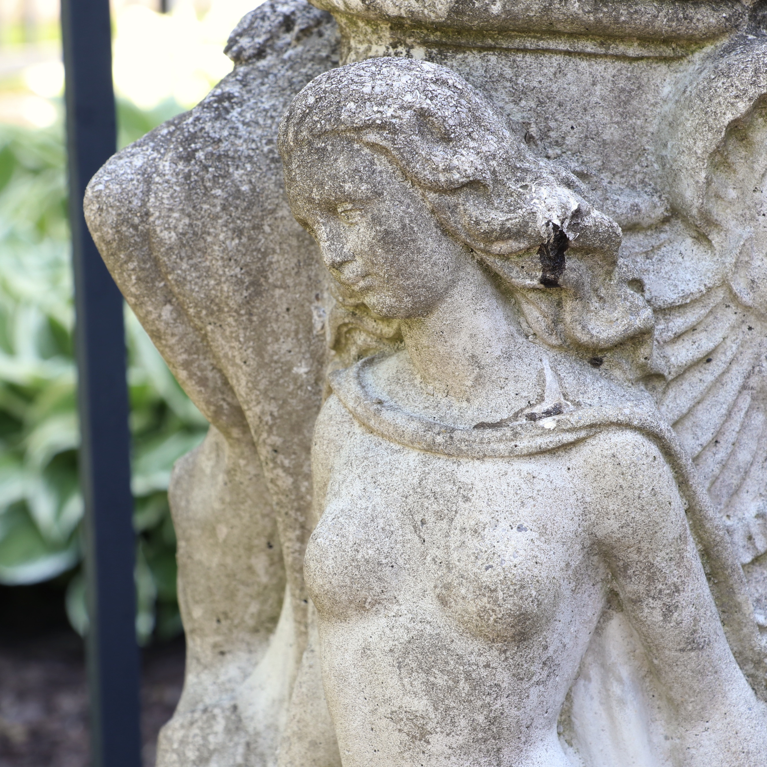 Neoclassical Three Graces Sculptural Garden Pedestal