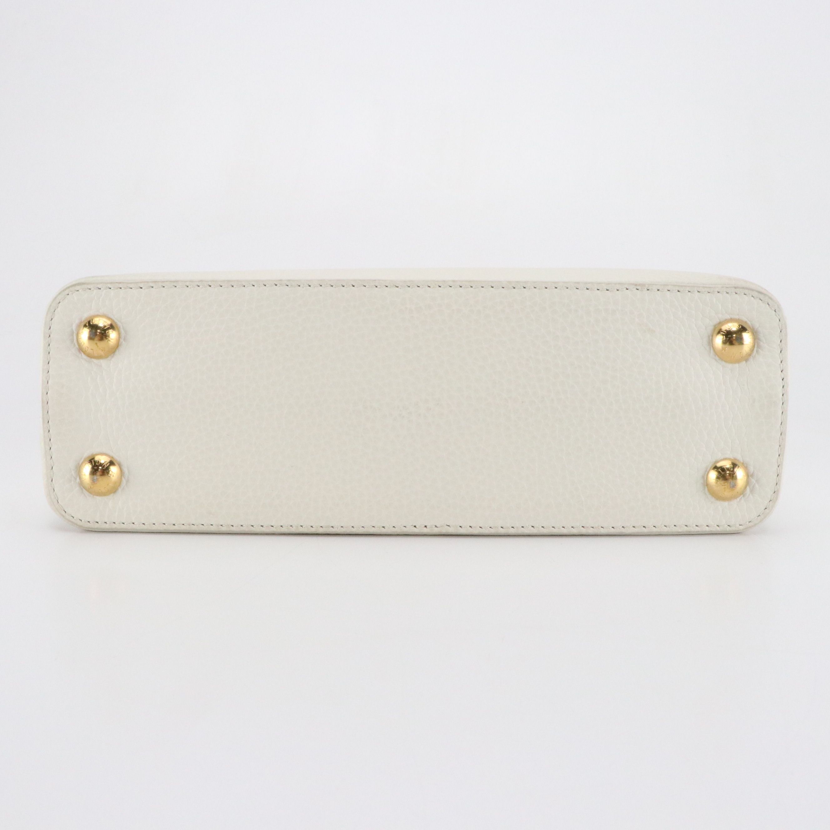 Louis Vuitton Capucines BB Pink Color Block Handle Bag in Snow Taurillon Leather