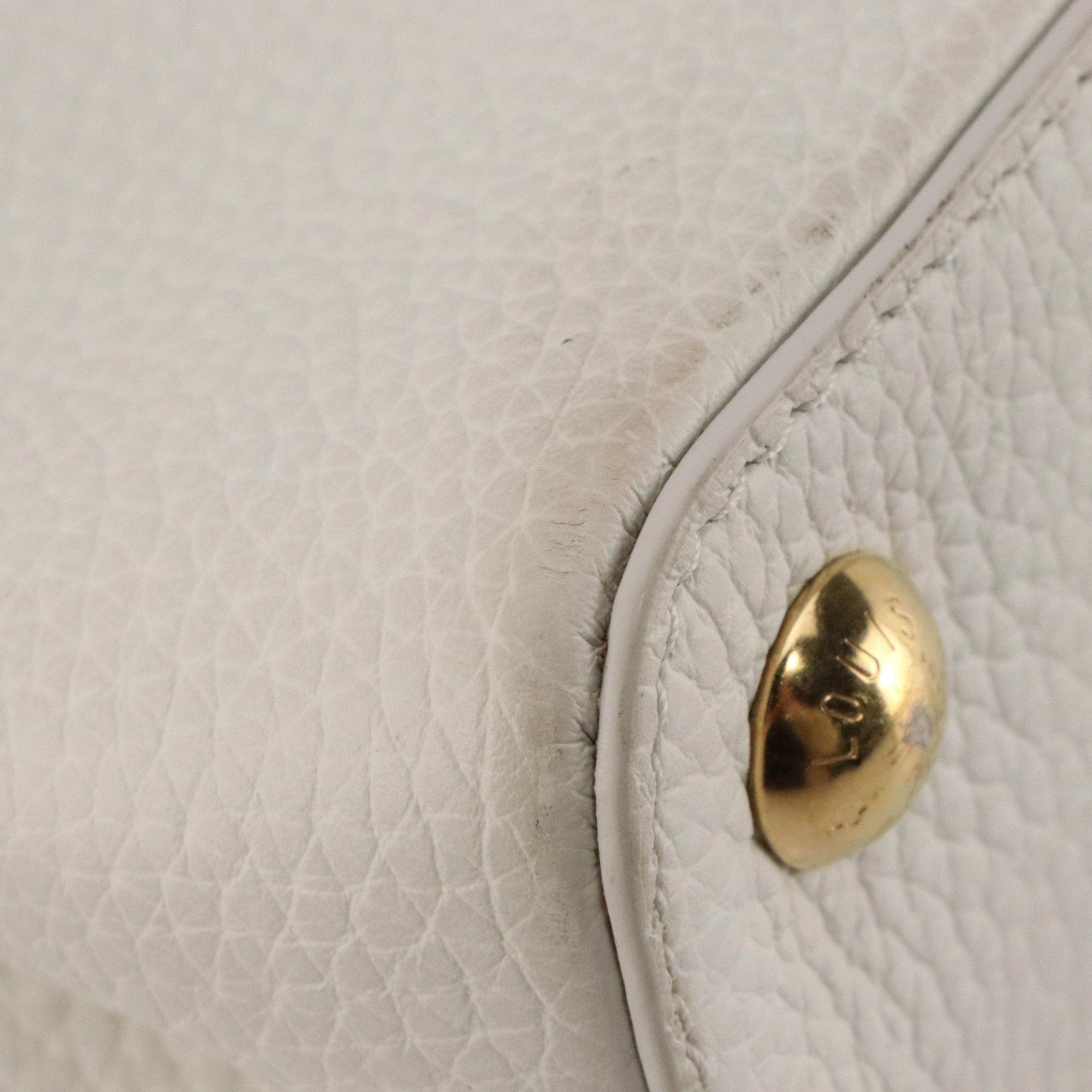 Louis Vuitton Capucines BB Pink Color Block Handle Bag in Snow Taurillon Leather