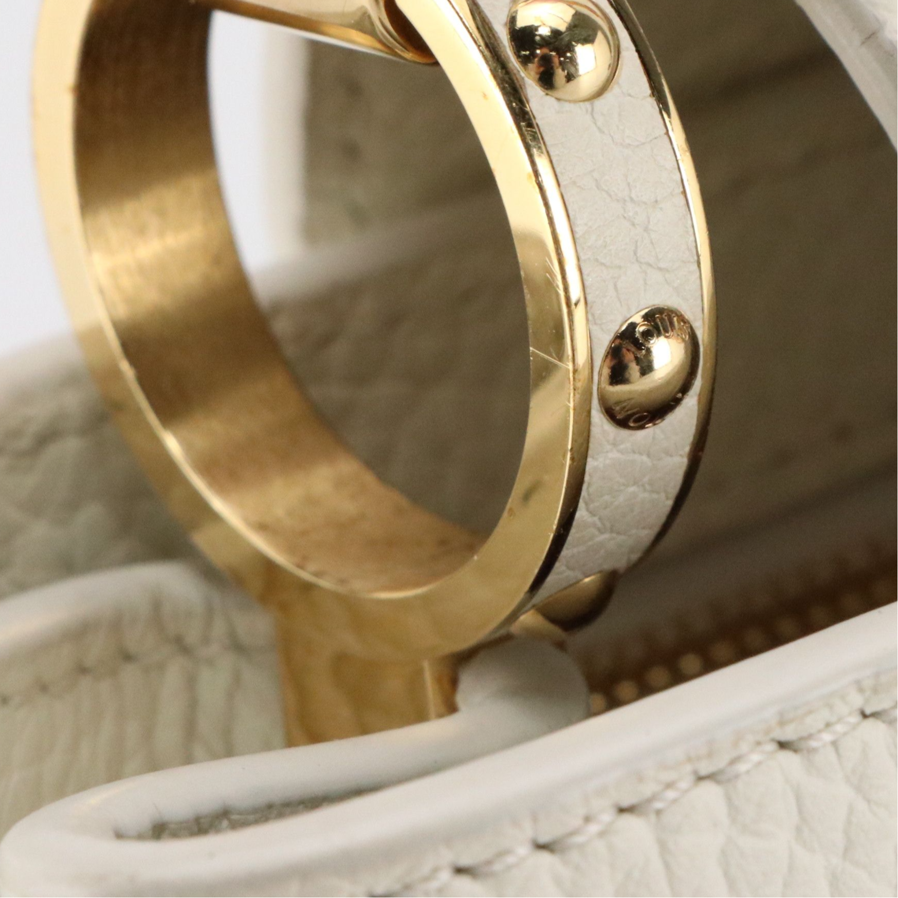 Louis Vuitton Capucines BB Pink Color Block Handle Bag in Snow Taurillon Leather
