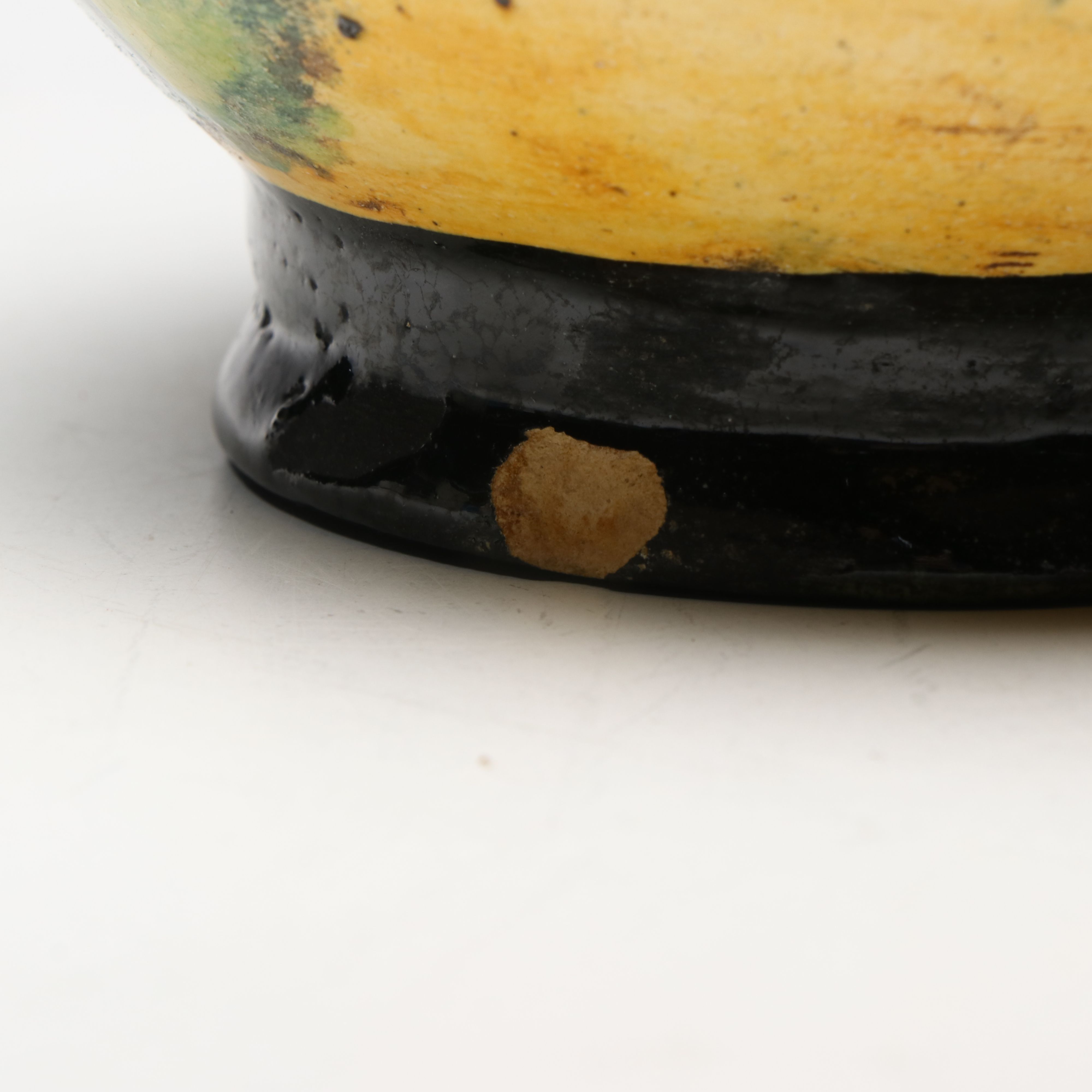 Art Deco Majolica Style Nude Figure Ceramic Vase