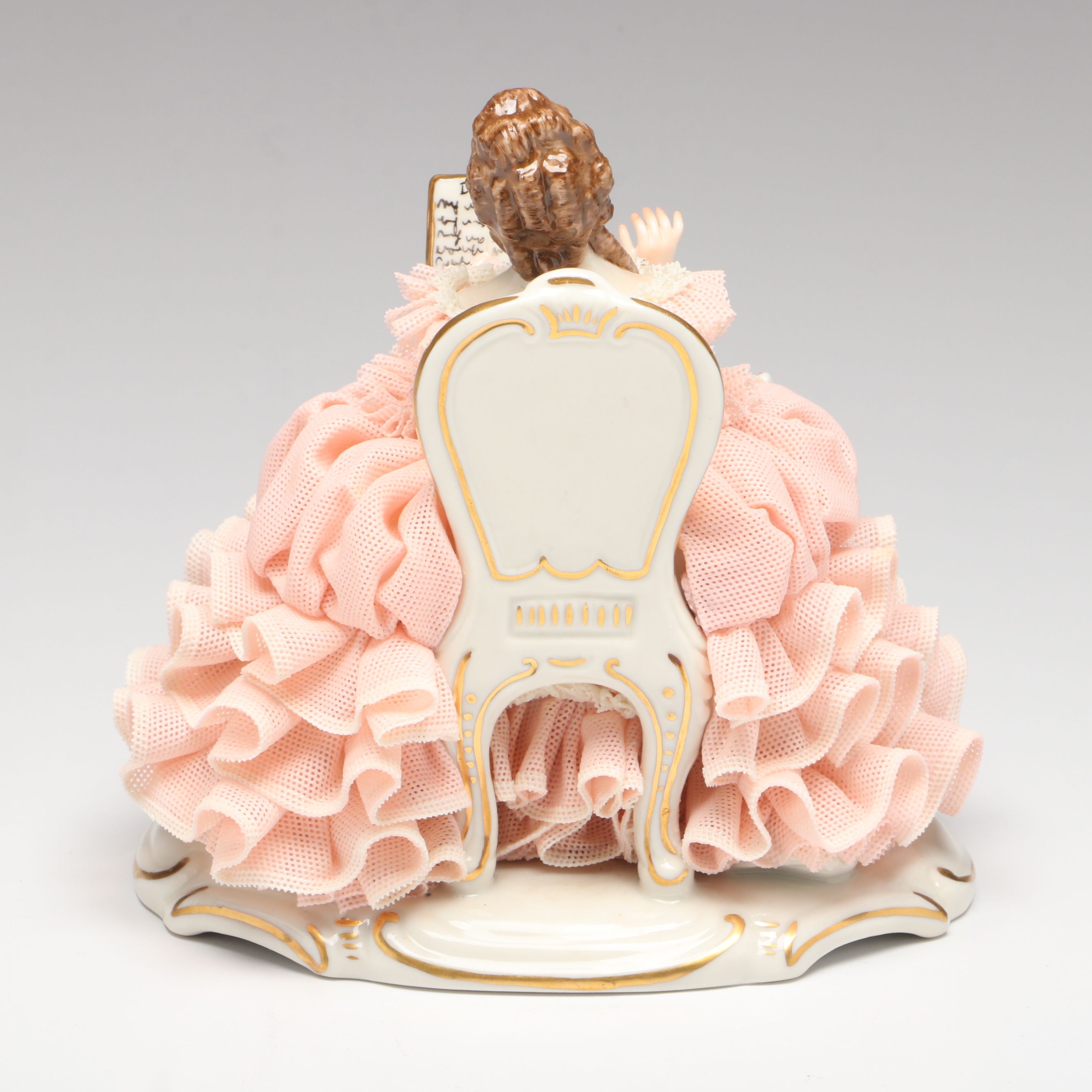 Muller Volkstedt "Amelia" and "Persuasion" Dresden Lace Figurines with ...