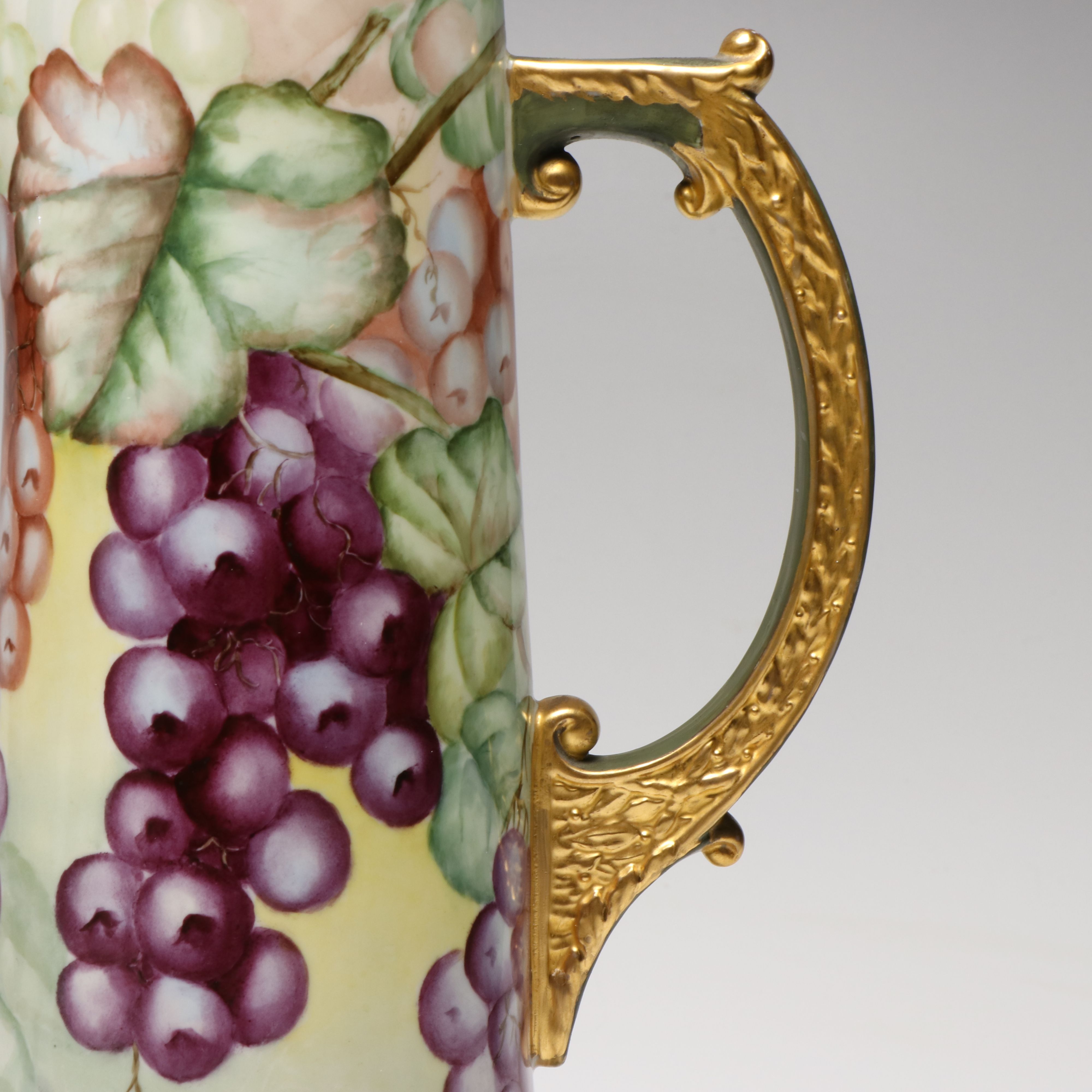 Belleek Ceramic Arts Company Hand-Painted Gilt Porcelain Pitcher, Antique