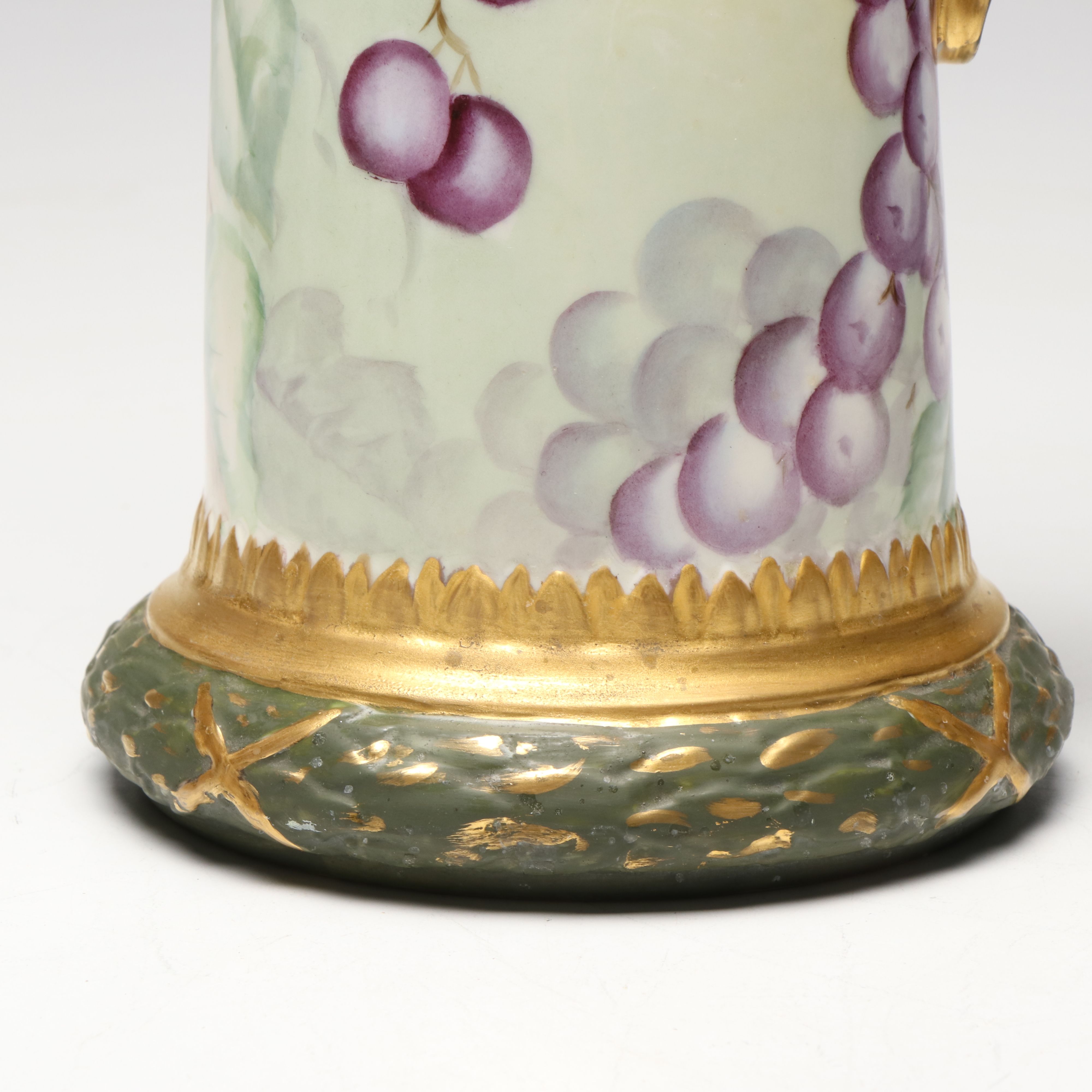 Belleek Ceramic Arts Company Hand-Painted Gilt Porcelain Pitcher, Antique