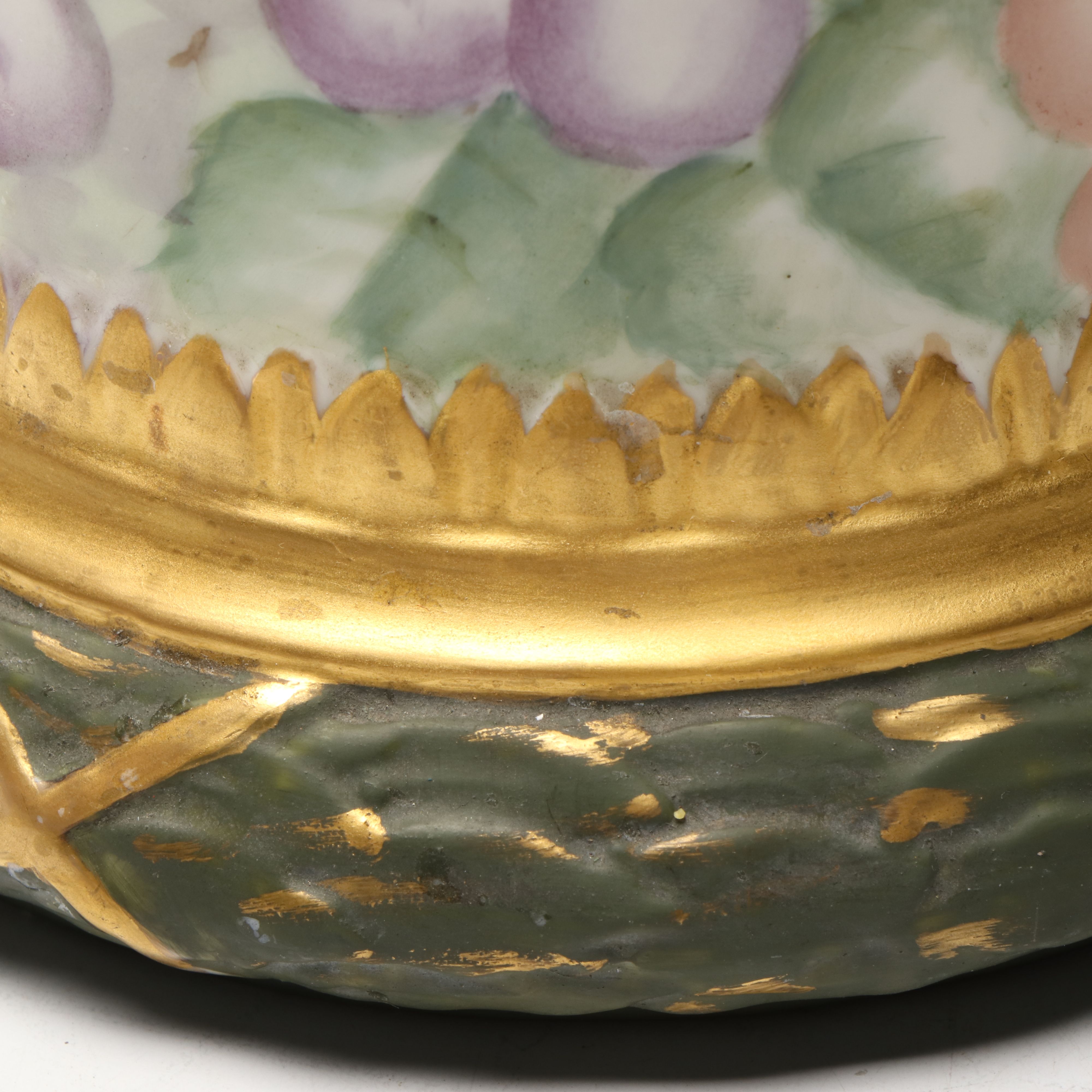 Belleek Ceramic Arts Company Hand-Painted Gilt Porcelain Pitcher, Antique