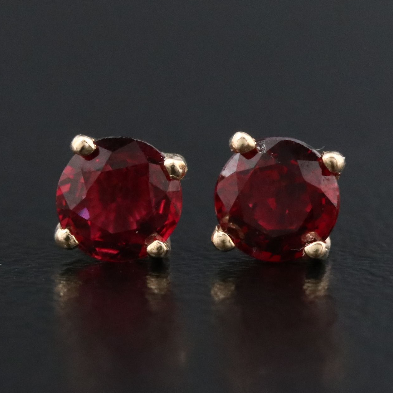 14K Ruby Stud Earrings