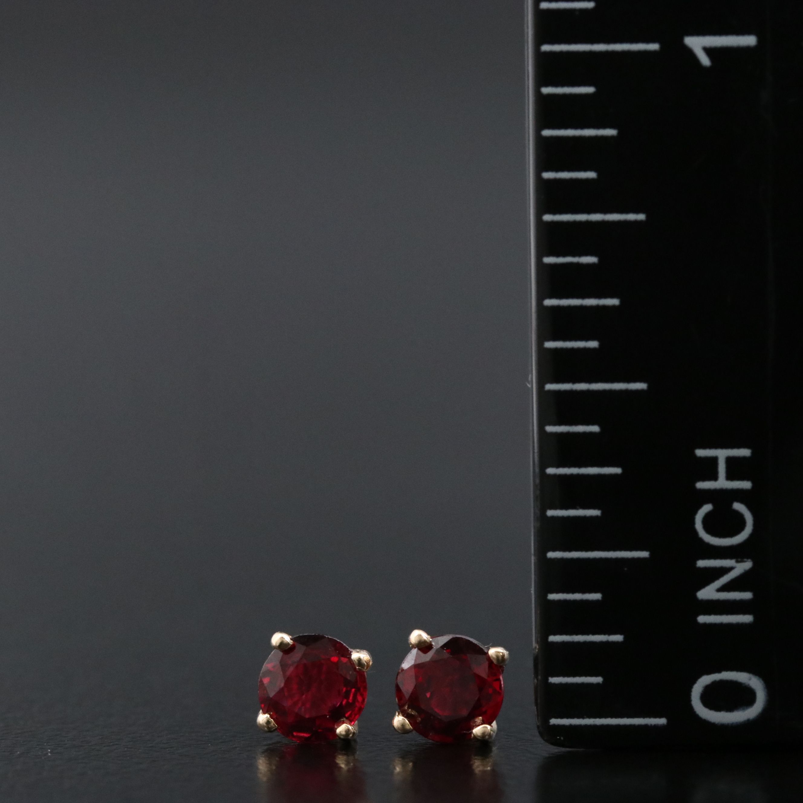14K Ruby Stud Earrings