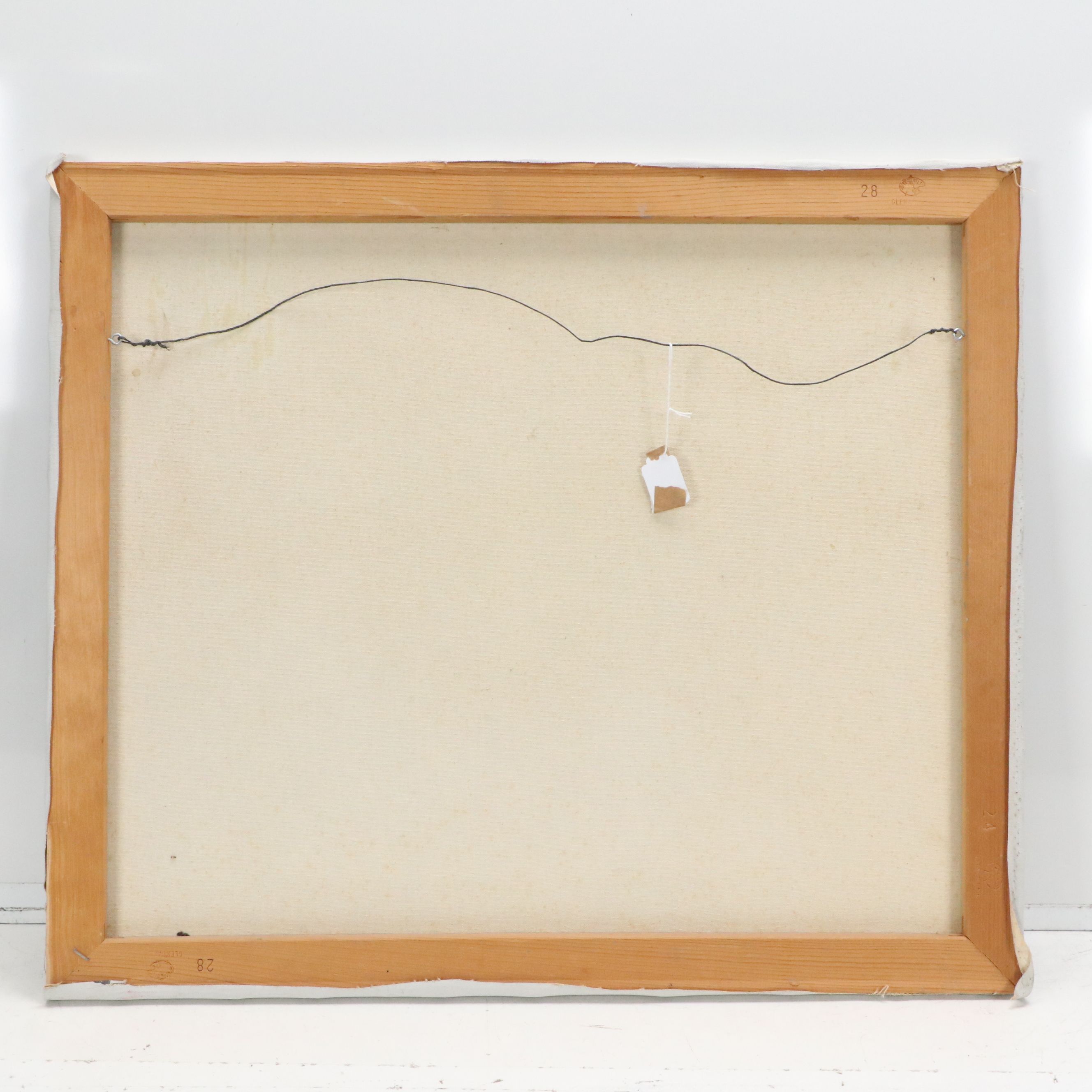 Acrylic Painting of Gloomy Harbor, Circa Late 20th Century