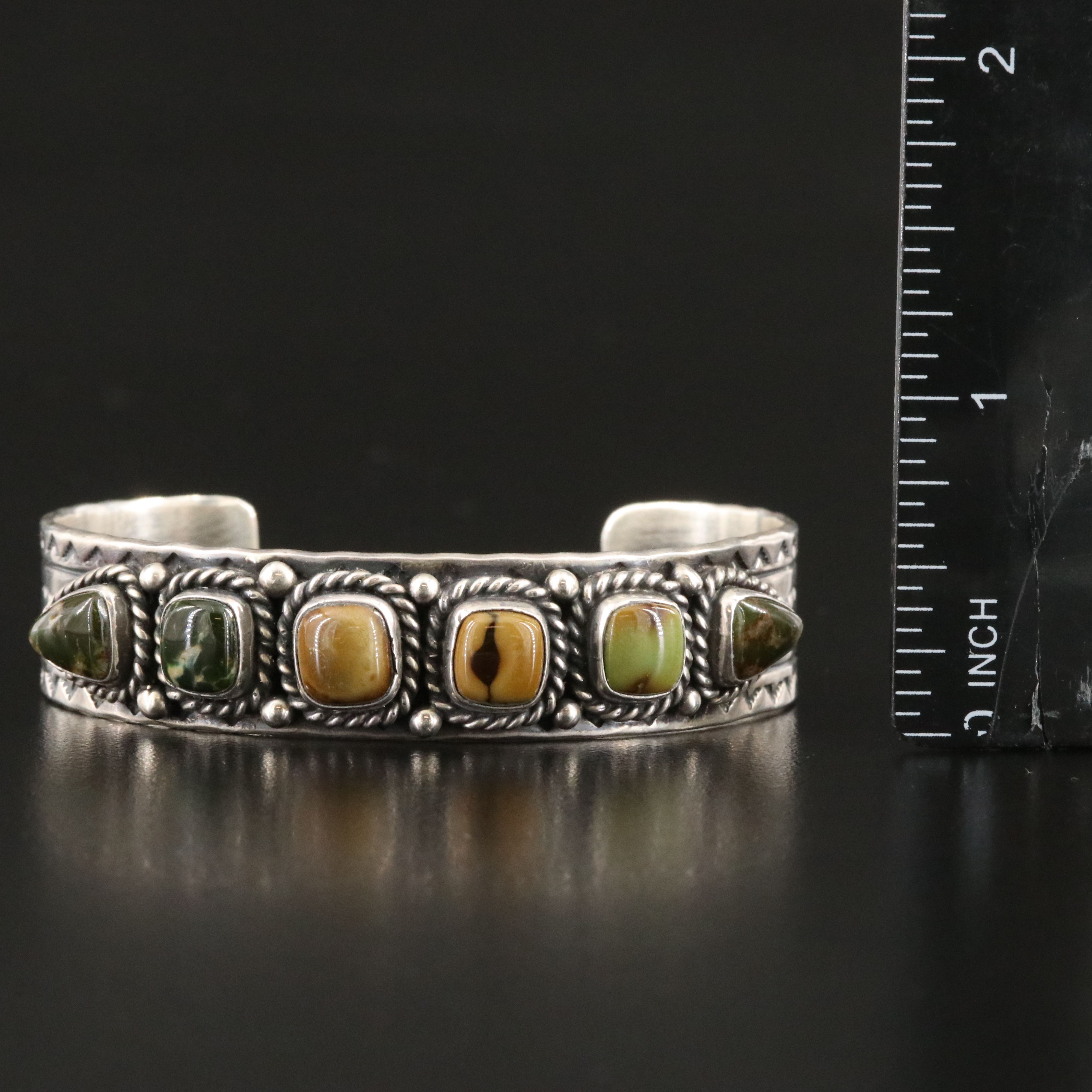 Raymond Beard Navajo Diné Sterling Turquoise Cuff Bracelet