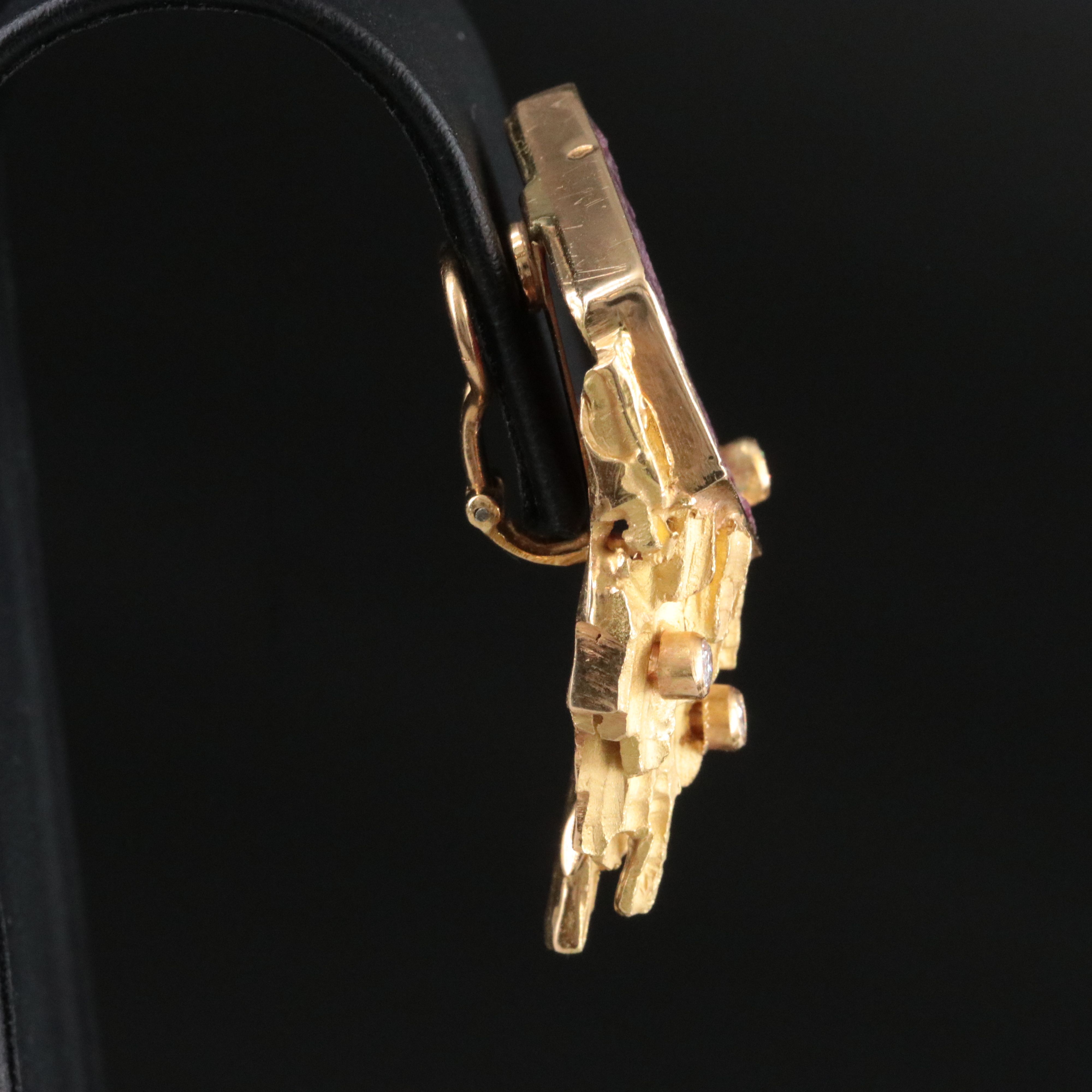 Vintage 18K Ruby and Diamond Earrings Attributed to Jean Vendome, 1970's