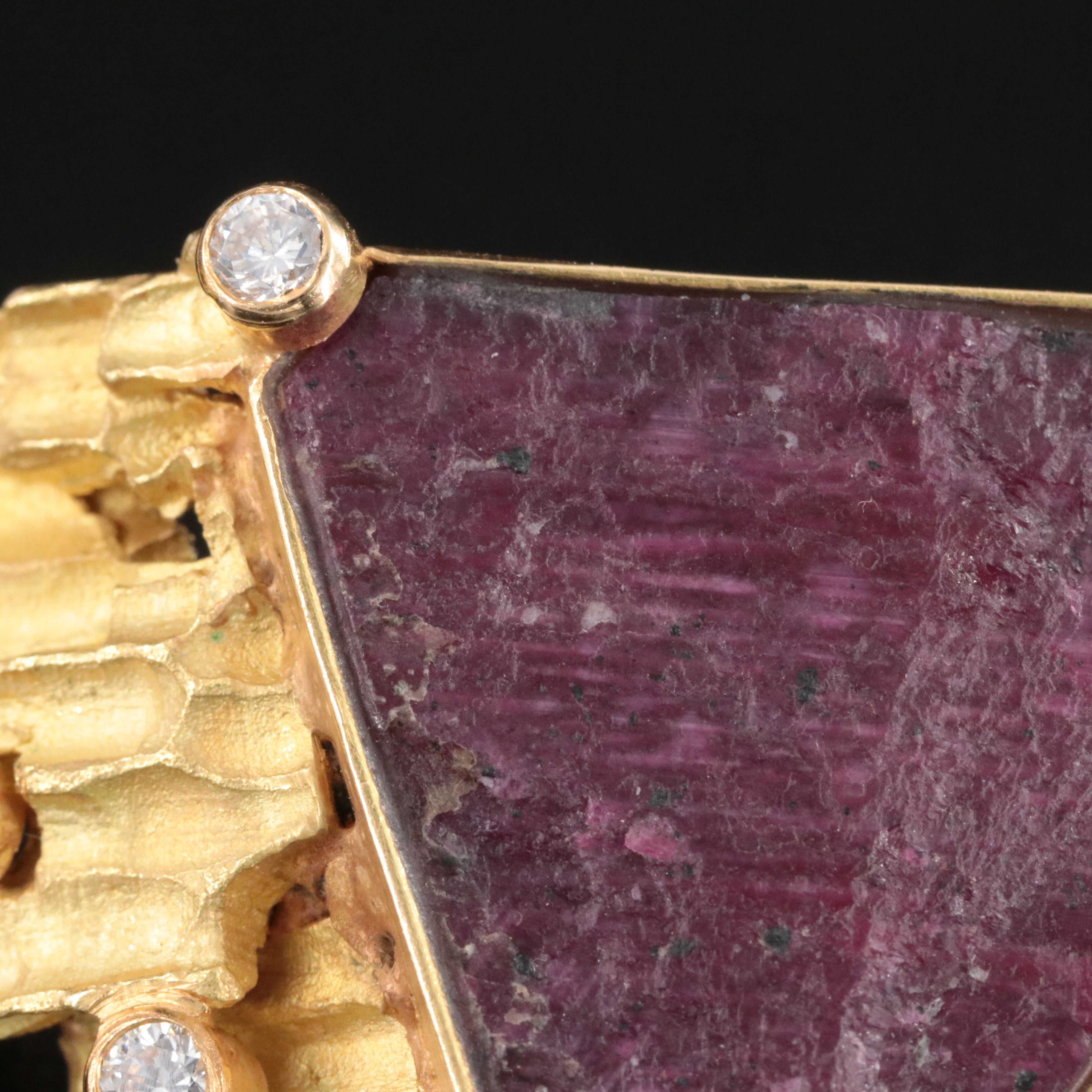 Vintage 18K Ruby and Diamond Earrings Attributed to Jean Vendome, 1970's