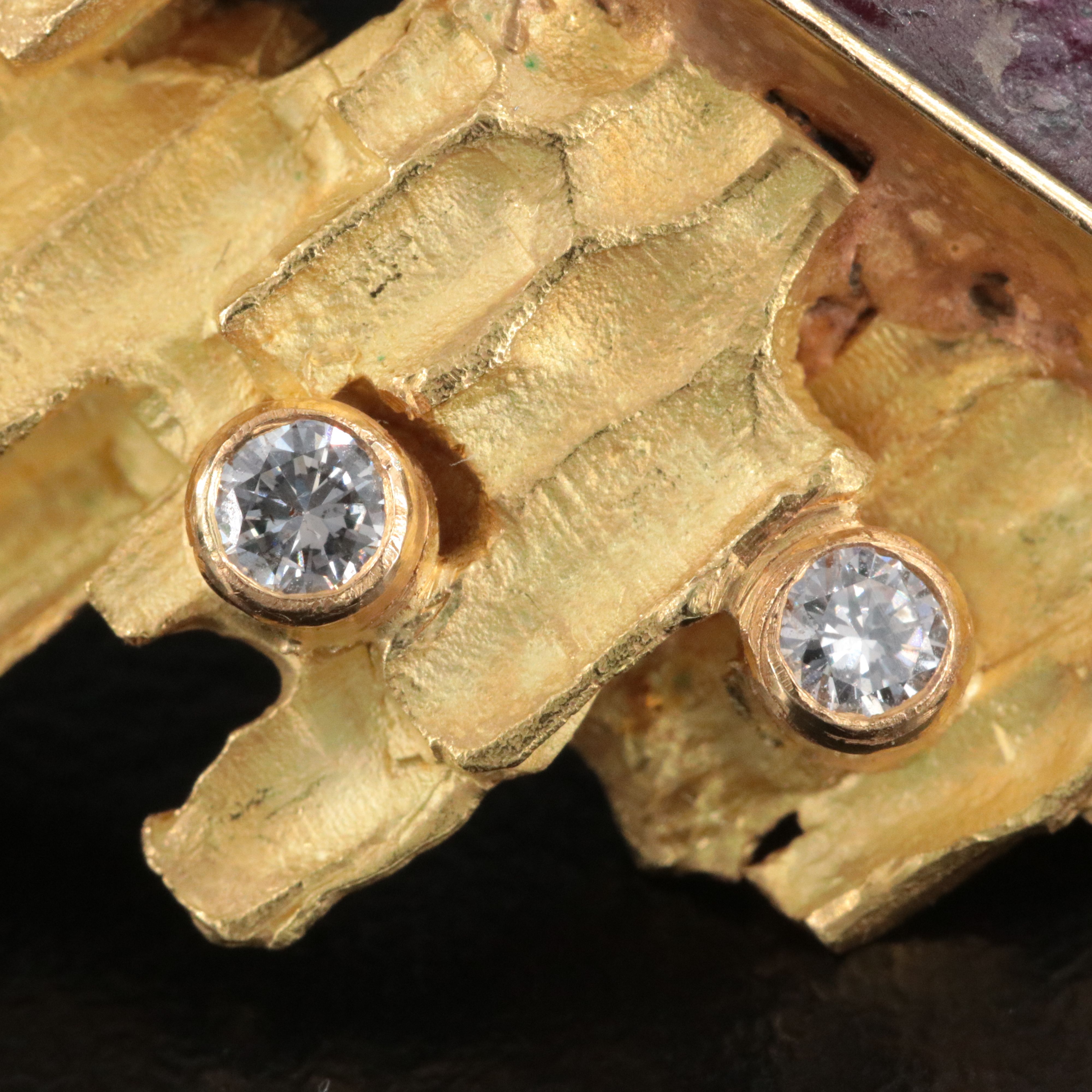 Vintage 18K Ruby and Diamond Earrings Attributed to Jean Vendome, 1970's