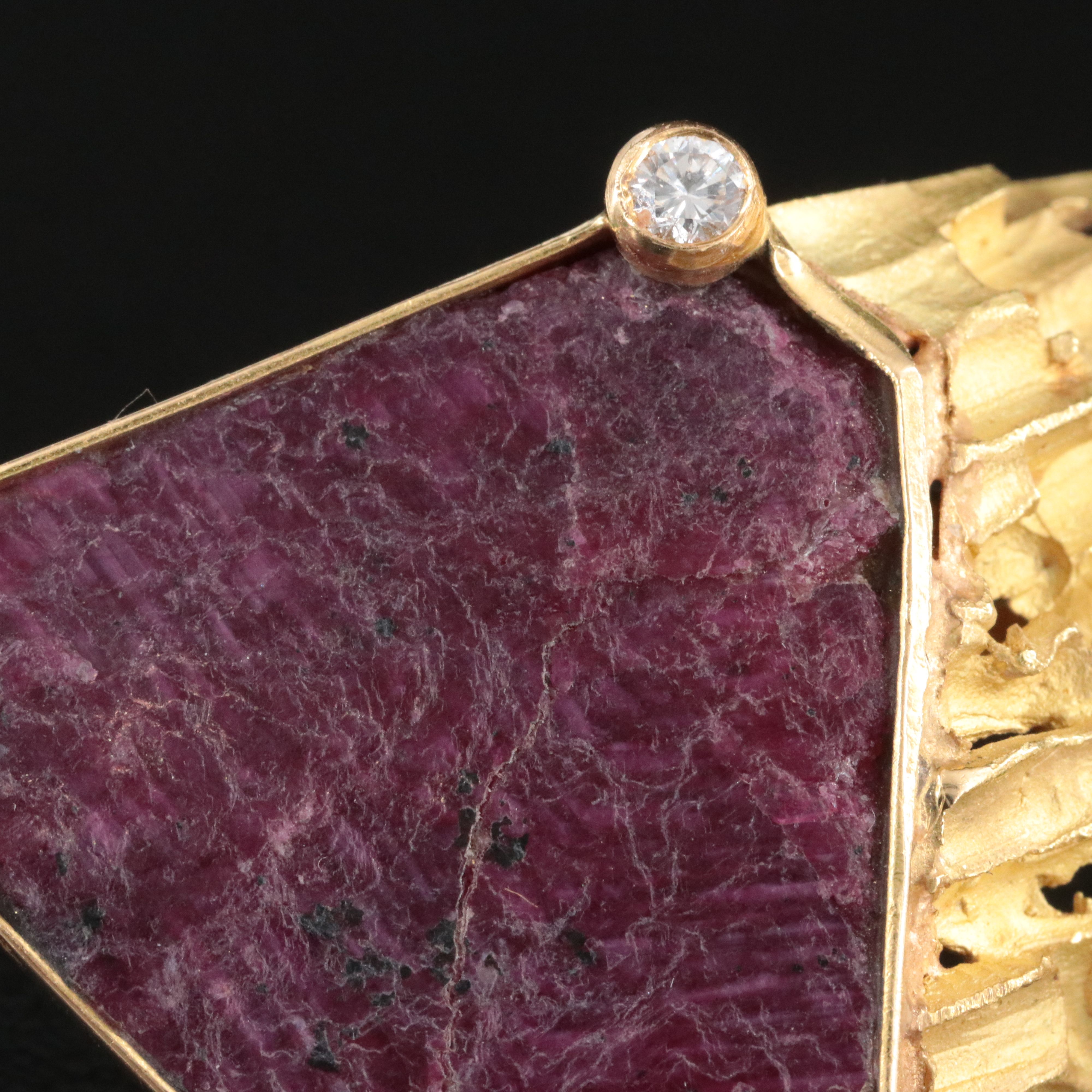 Vintage 18K Ruby and Diamond Earrings Attributed to Jean Vendome, 1970's