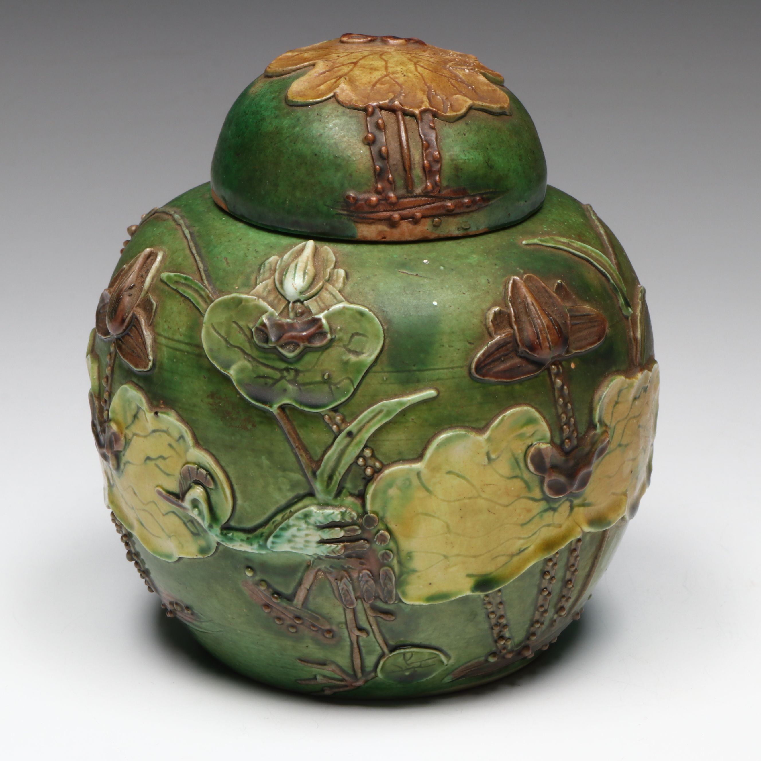 Wang Bingrong Style Majolica Ceramic Ginger Jar
