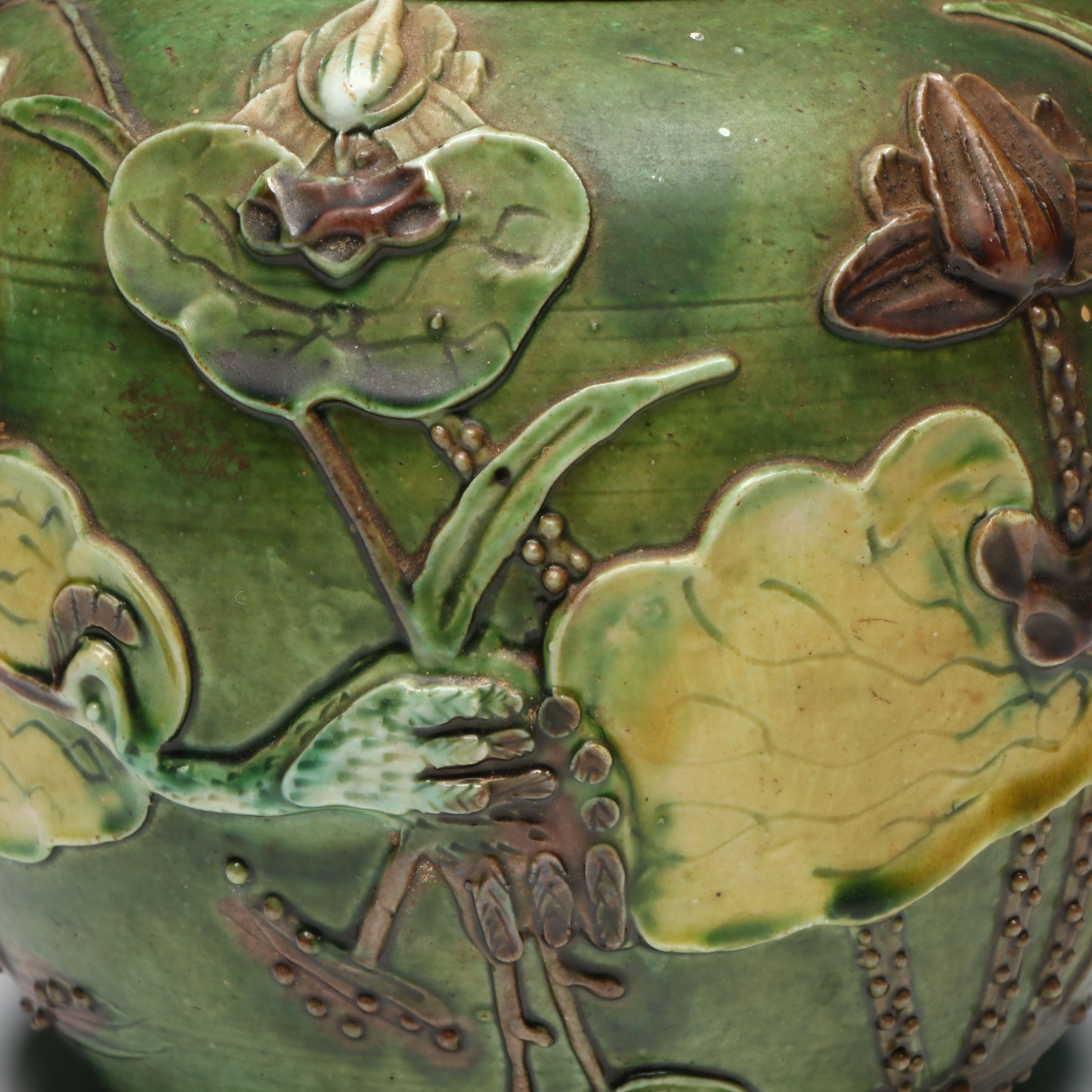 Wang Bingrong Style Majolica Ceramic Ginger Jar