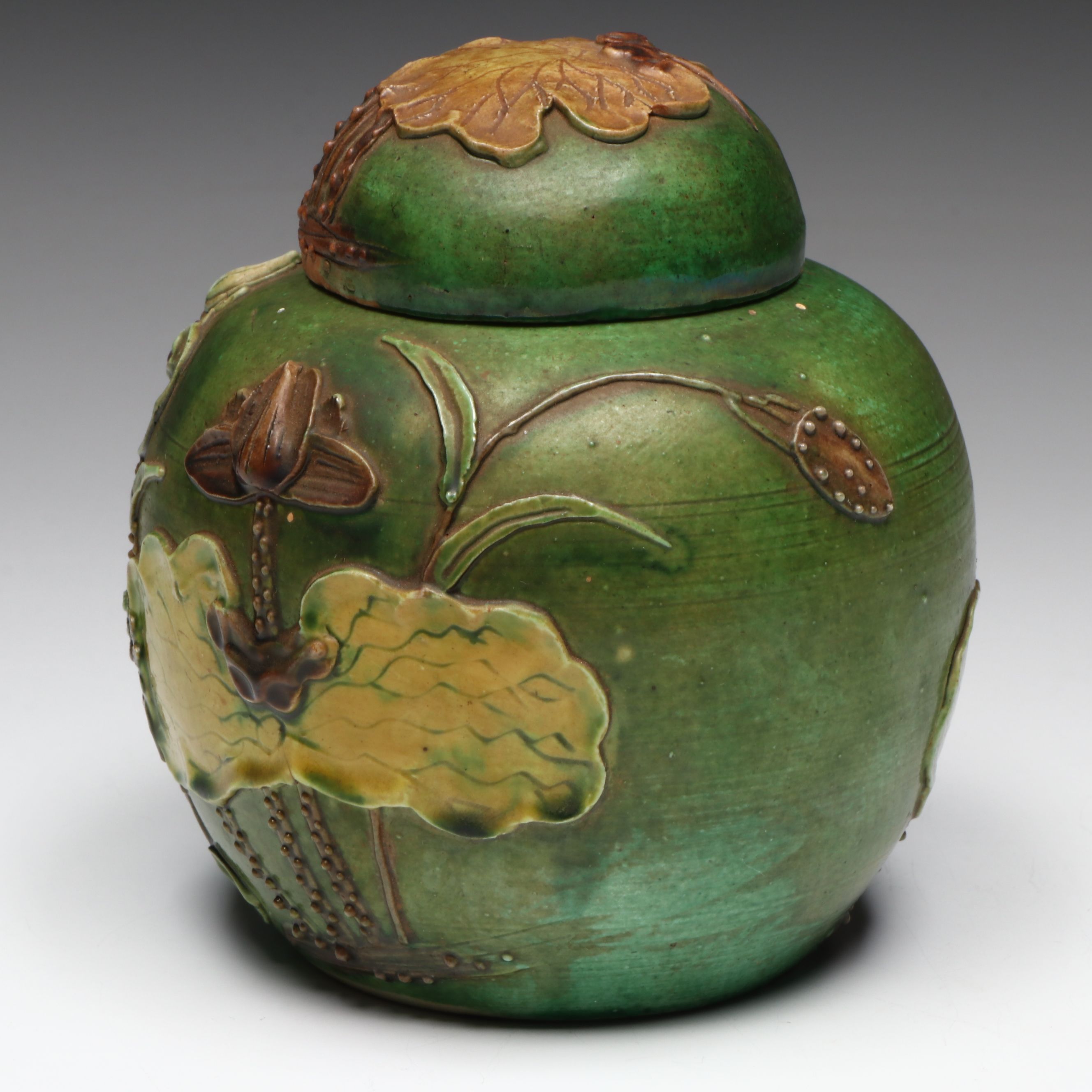Wang Bingrong Style Majolica Ceramic Ginger Jar