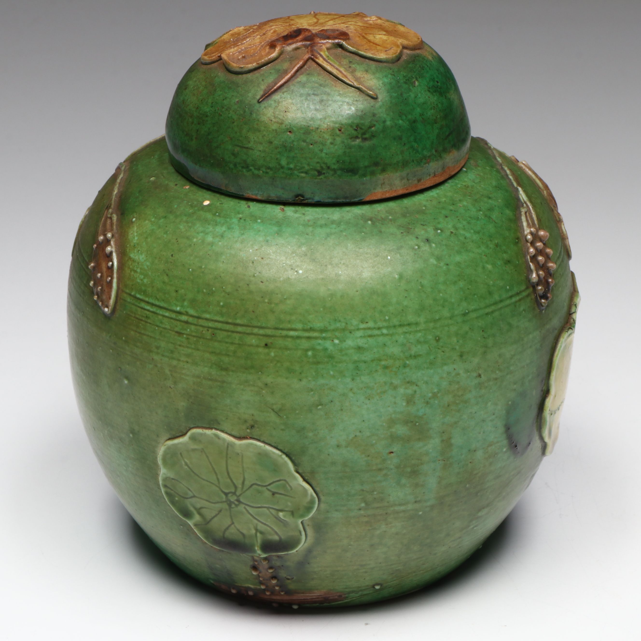 Wang Bingrong Style Majolica Ceramic Ginger Jar