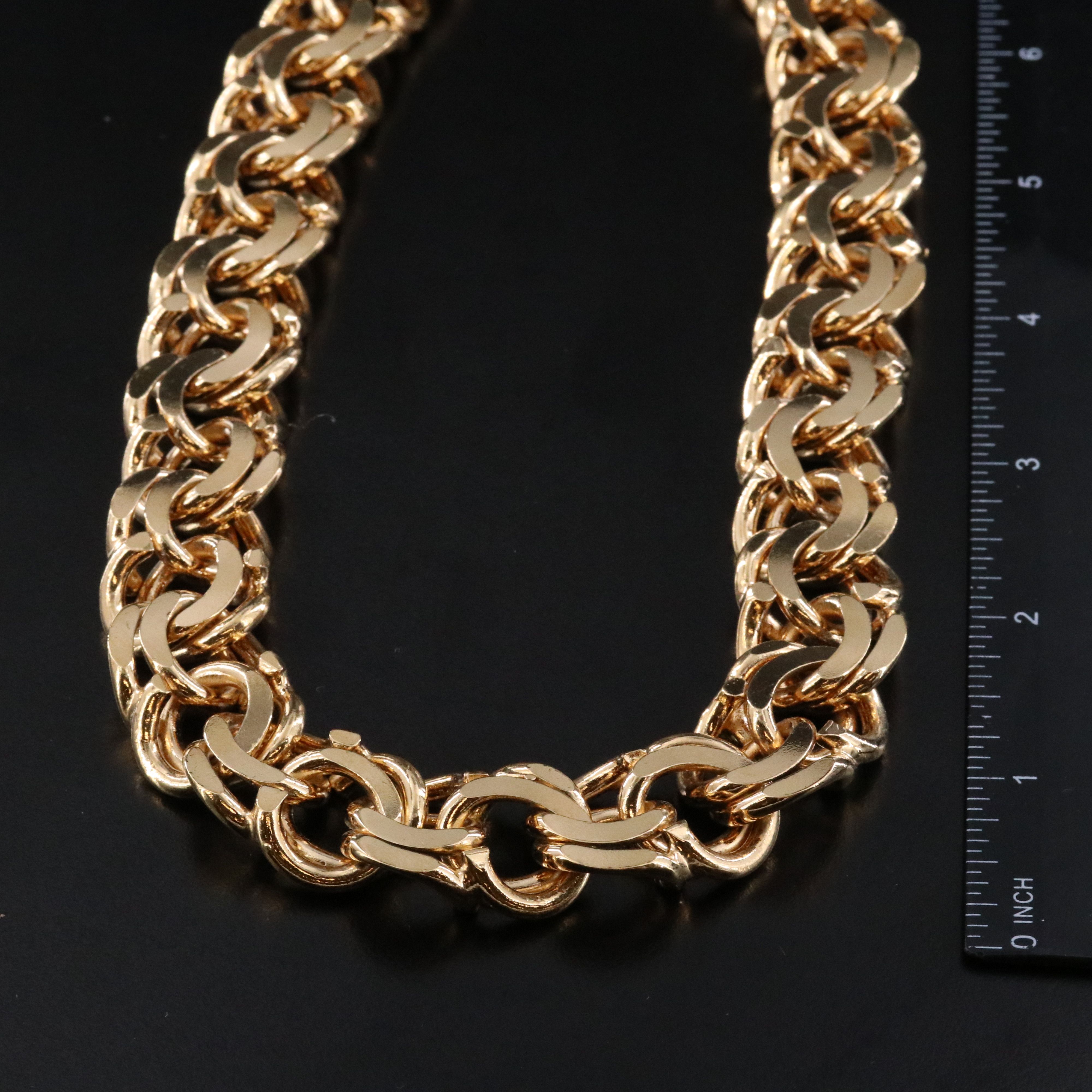 Vintage Guy Laroche Double Curb Link Necklace