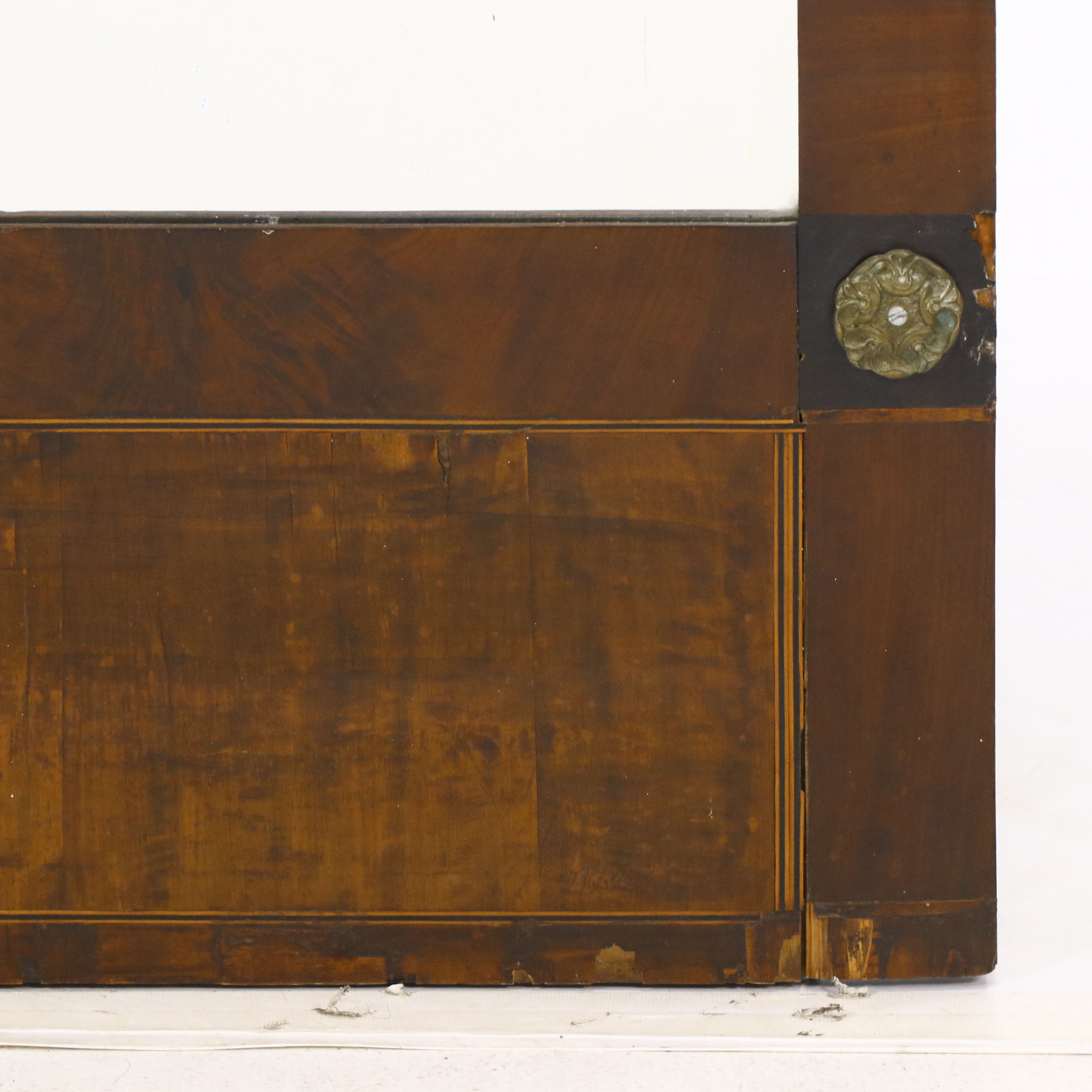 Biedermeier Style Flame Mahogany Veneered Trumeau Mirror, Early to Mid-19th C.