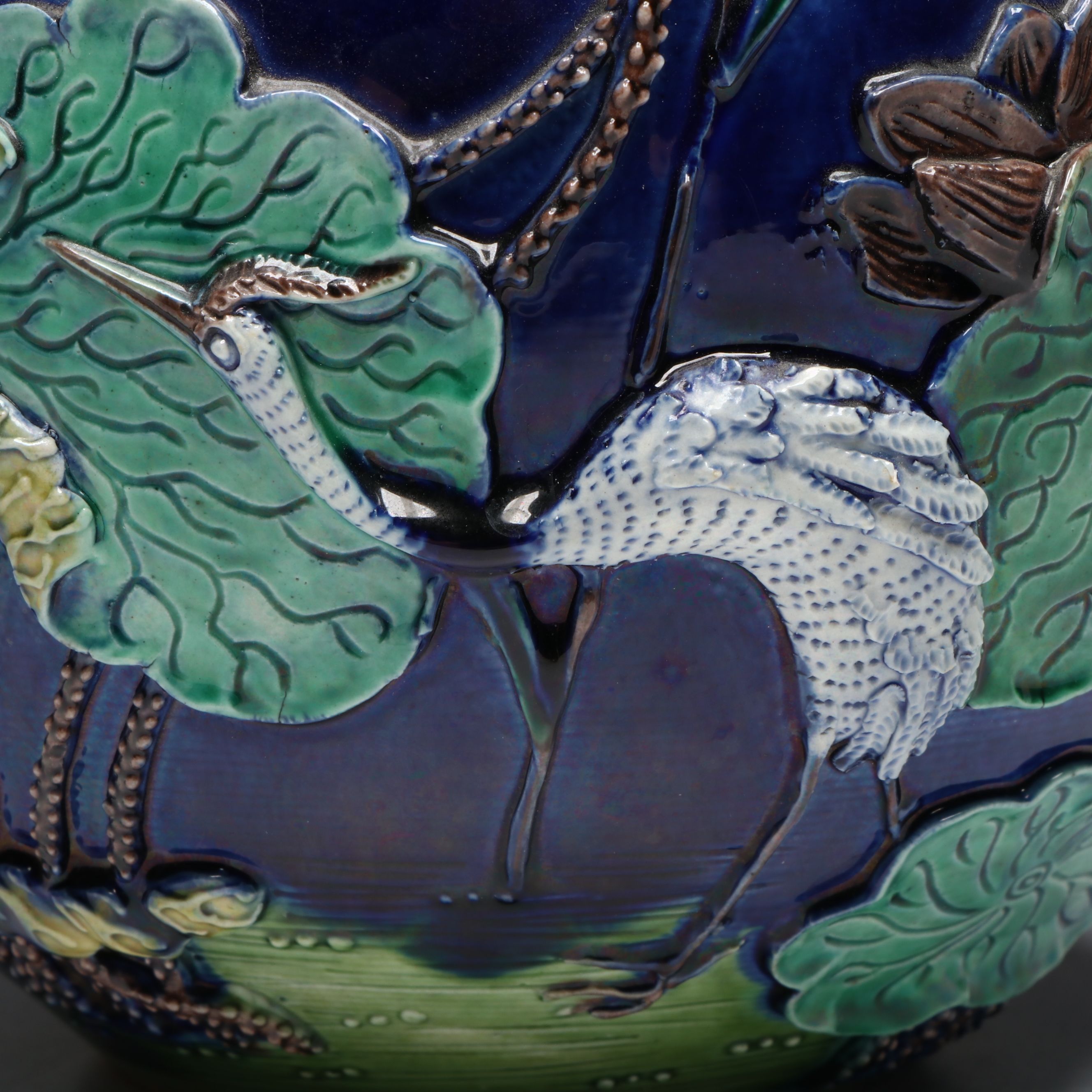 Chinese Fahua Style Ceramic Relief Vase | EBTH