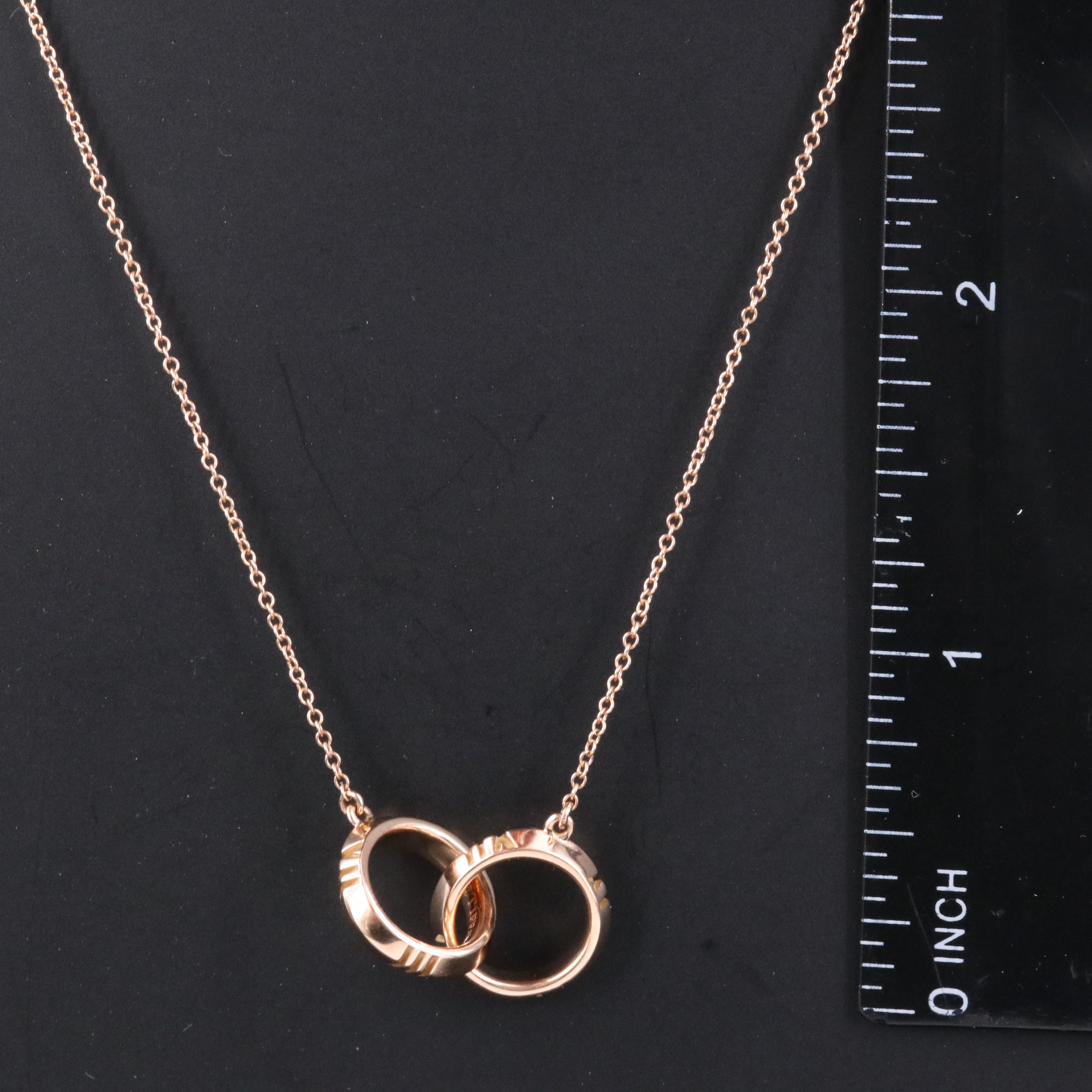 Tiffany & Co. Atlas 18K Rose Gold Interlocking Ring Necklace