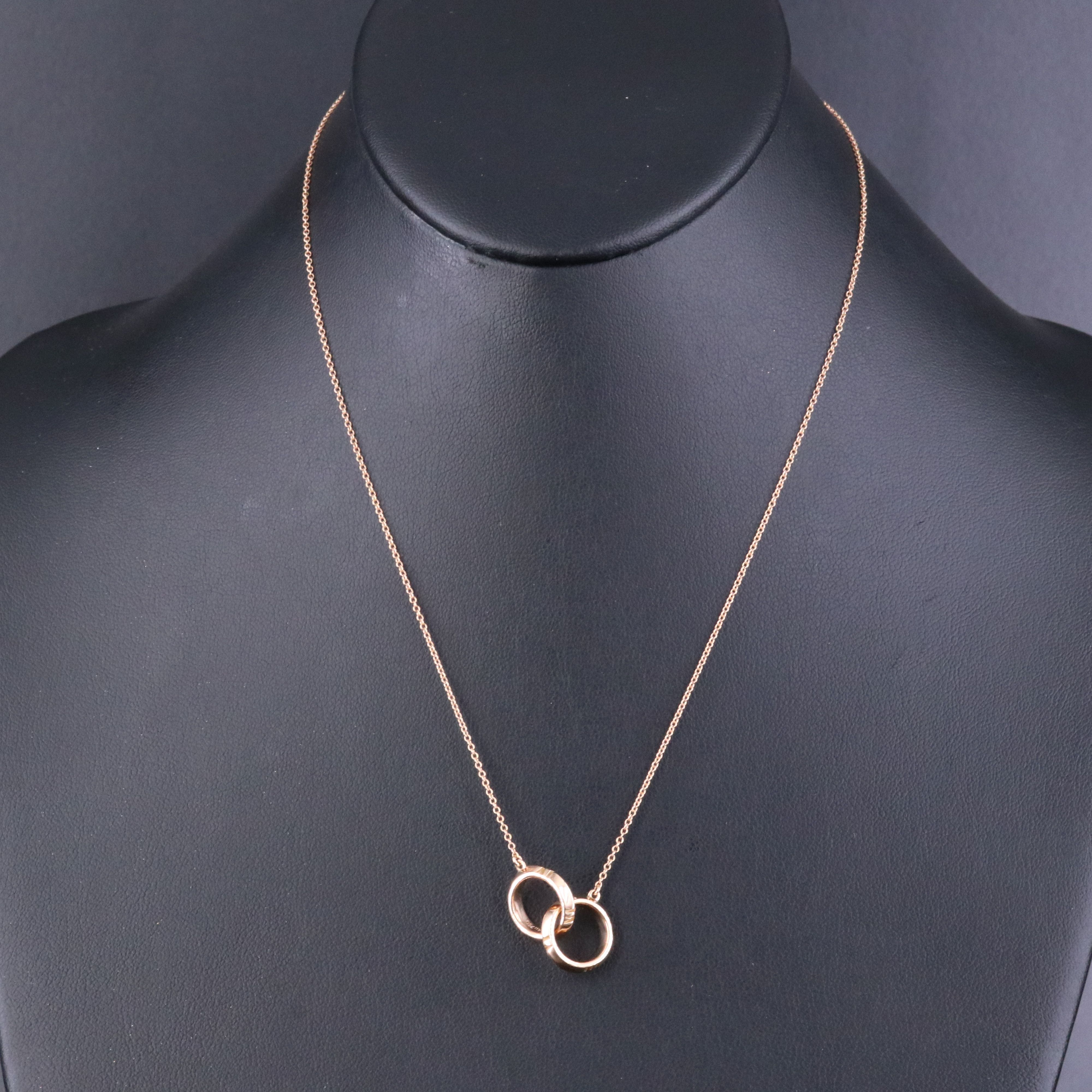 Tiffany & Co. Atlas 18K Rose Gold Interlocking Ring Necklace