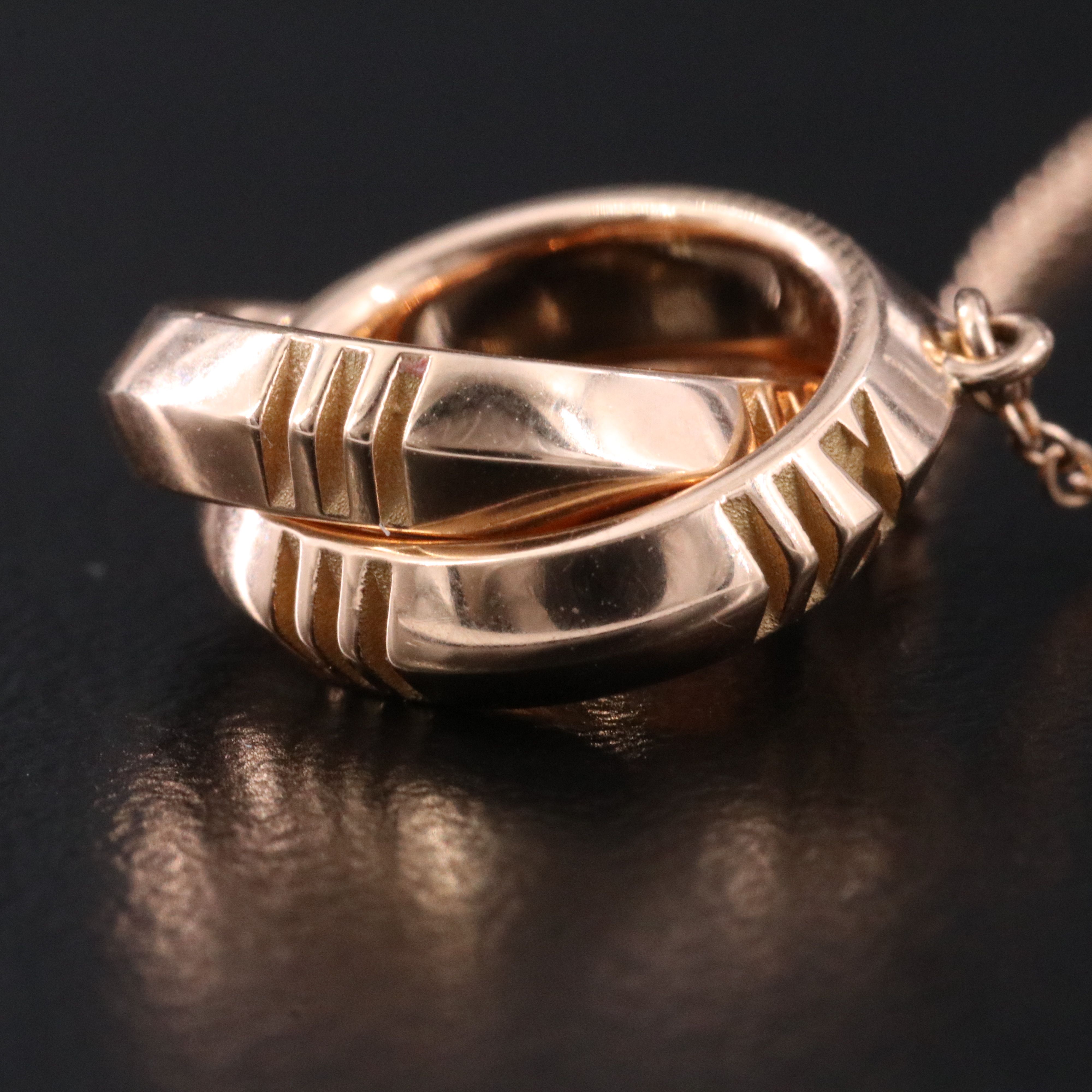 Tiffany & Co. Atlas 18K Rose Gold Interlocking Ring Necklace