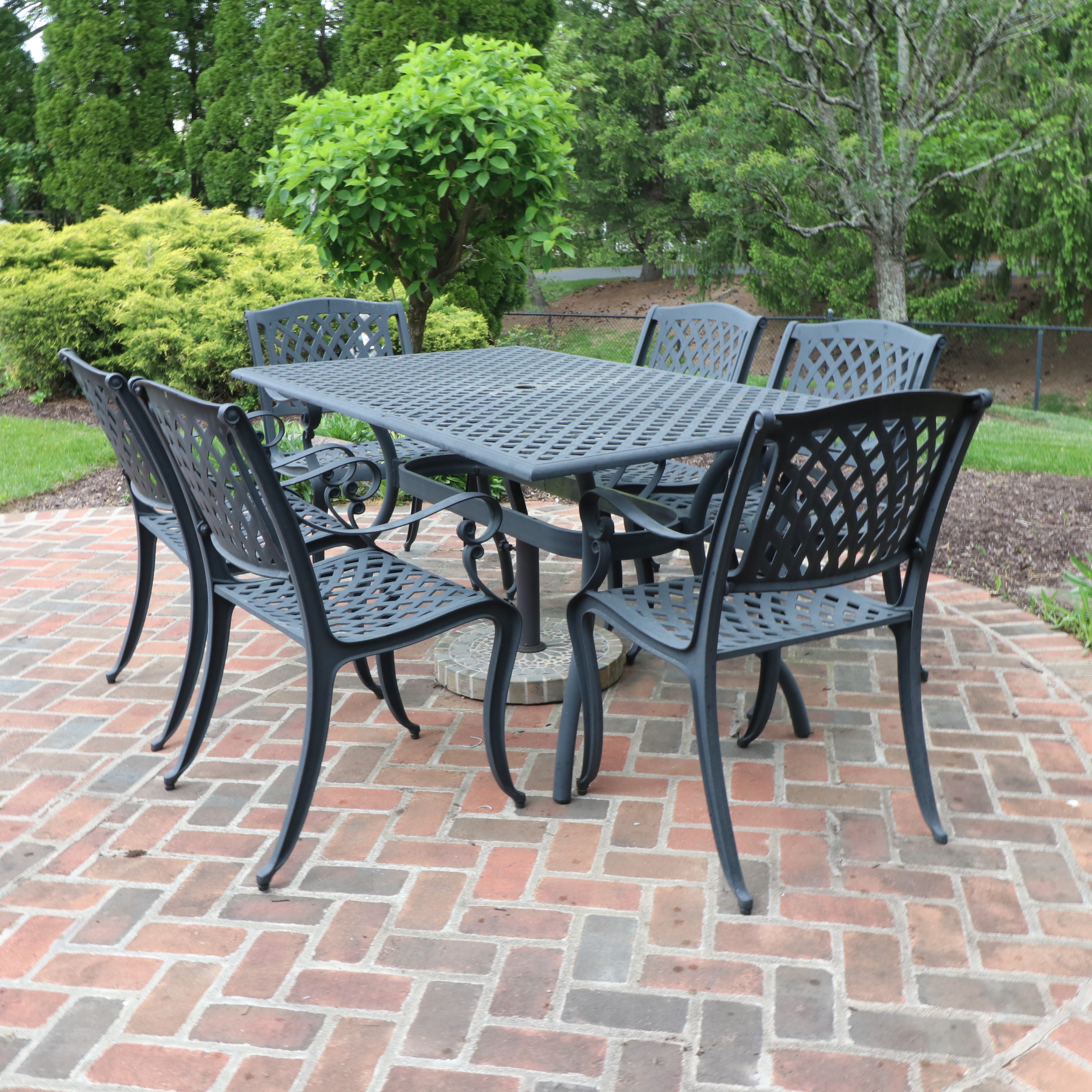 Six-Piece Cast Aluminum Patio Dining Set