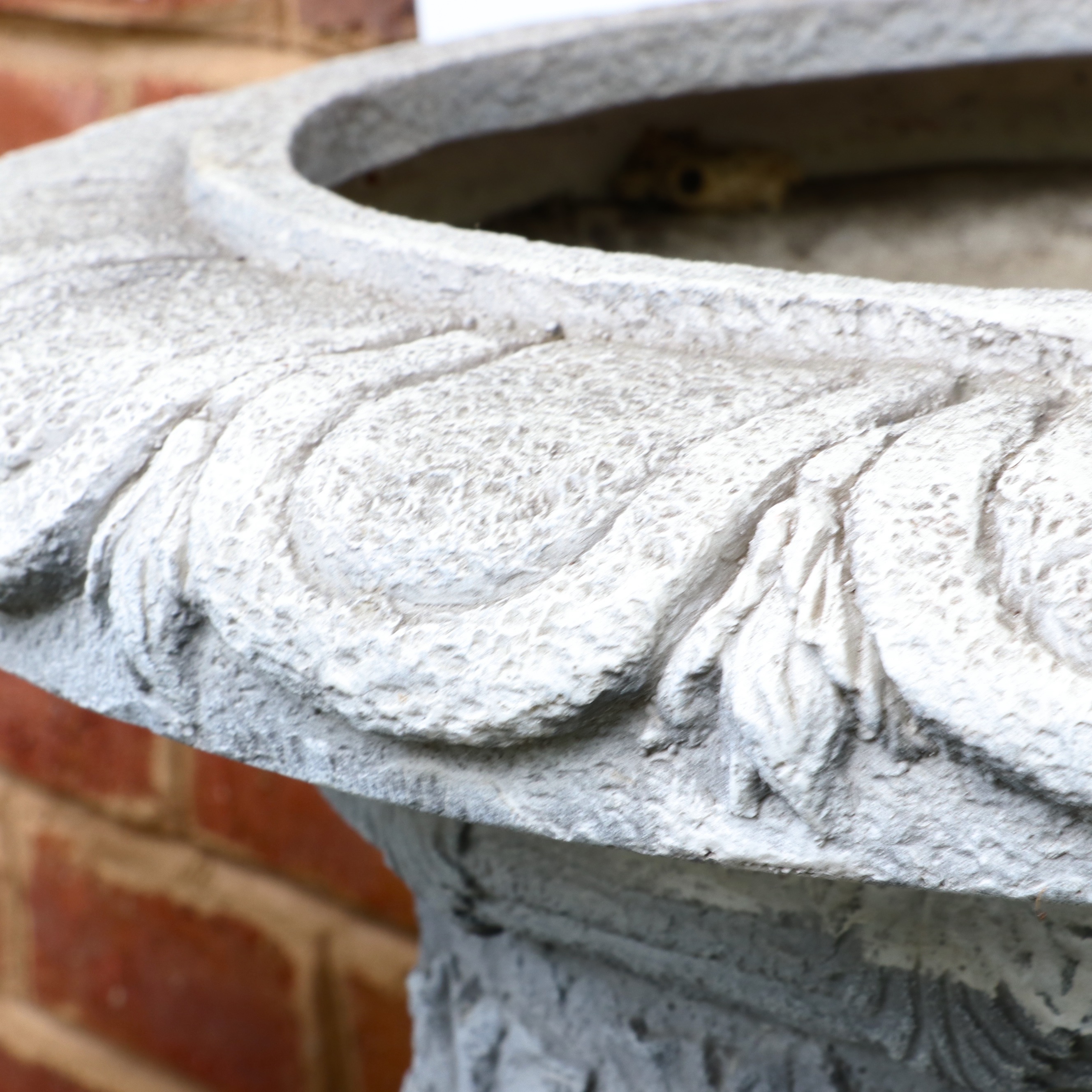 Neoclassical Ram's Head and Grapevine Urn Garden Planters