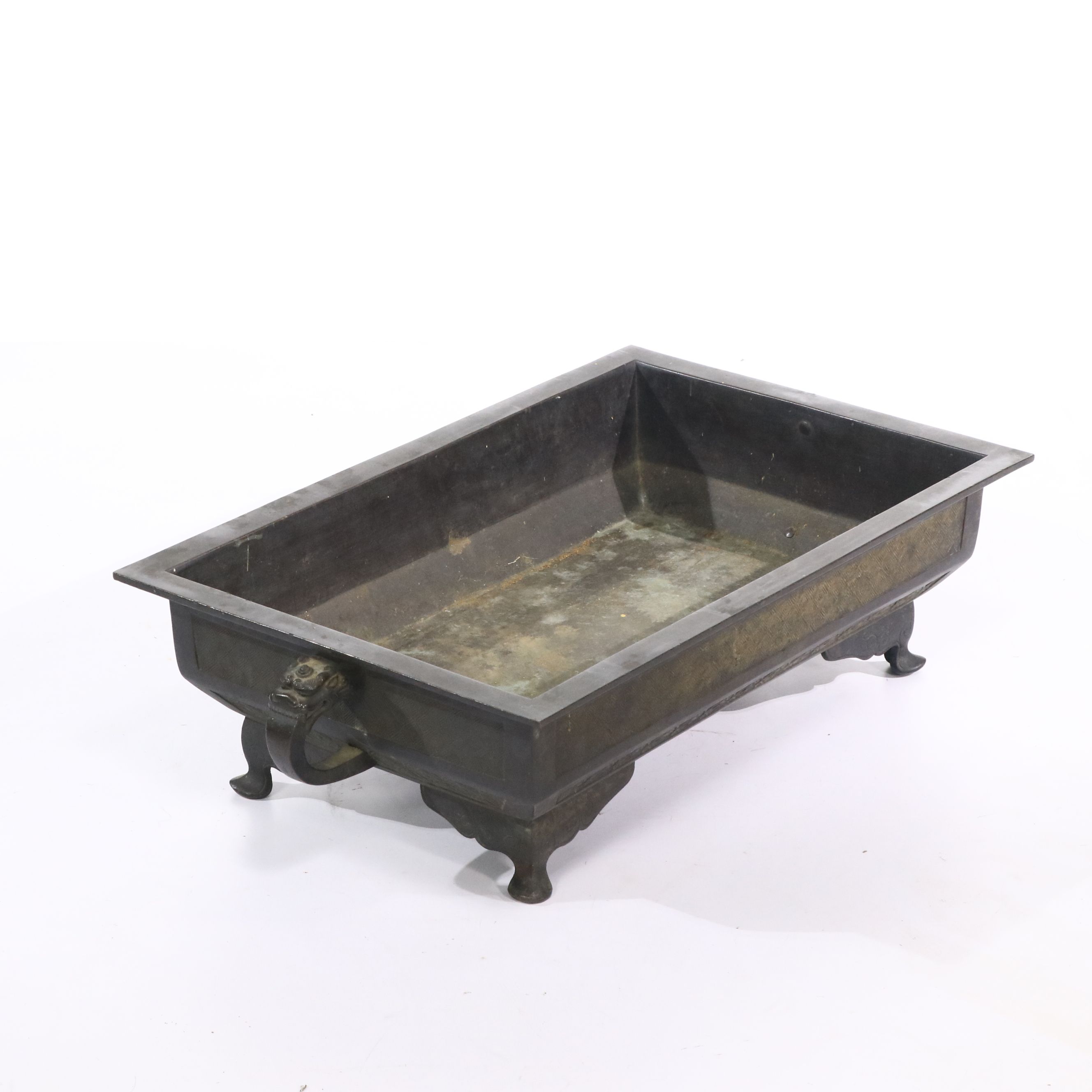 Japanese Meiji Style Bronzed Metal Suiban