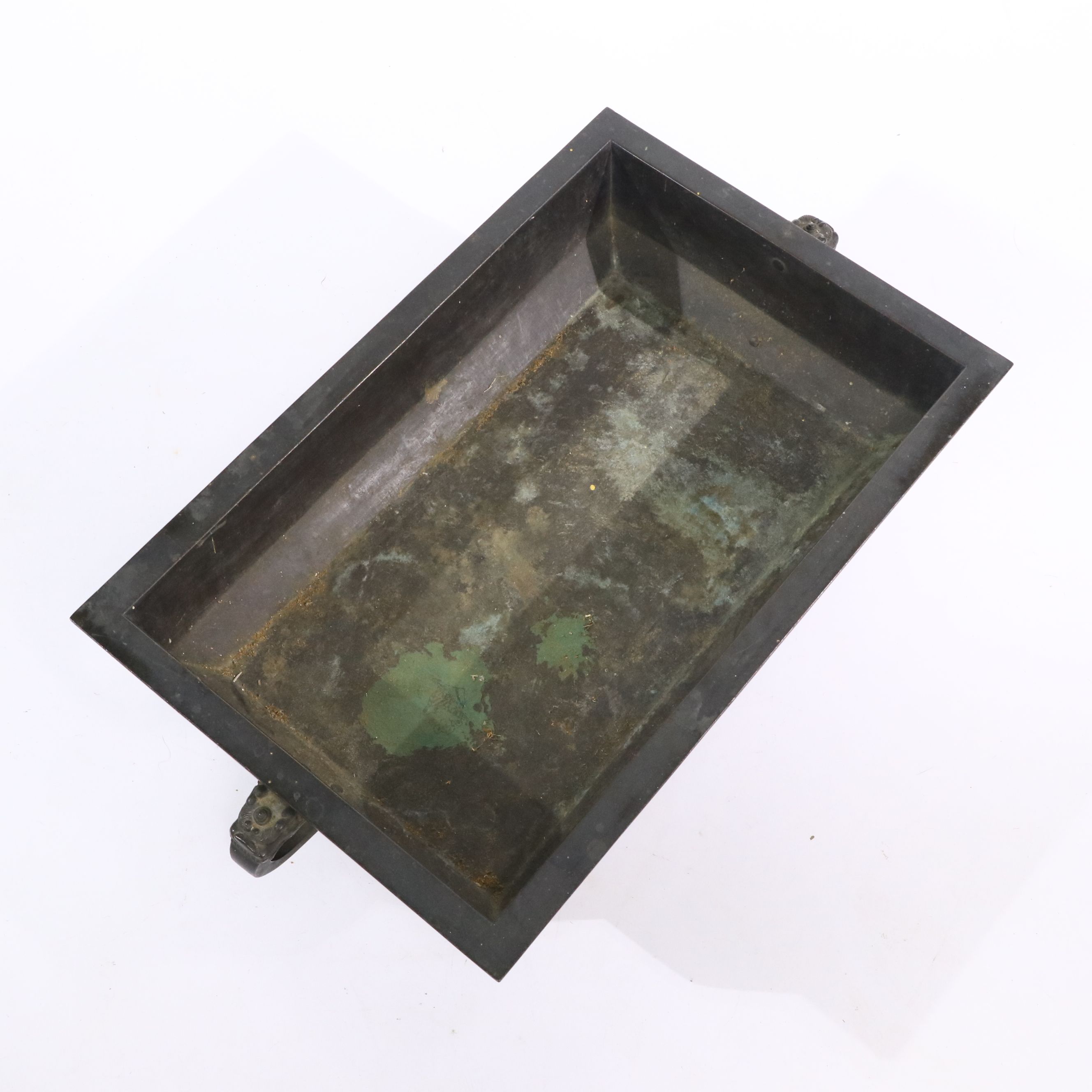 Japanese Meiji Style Bronzed Metal Suiban