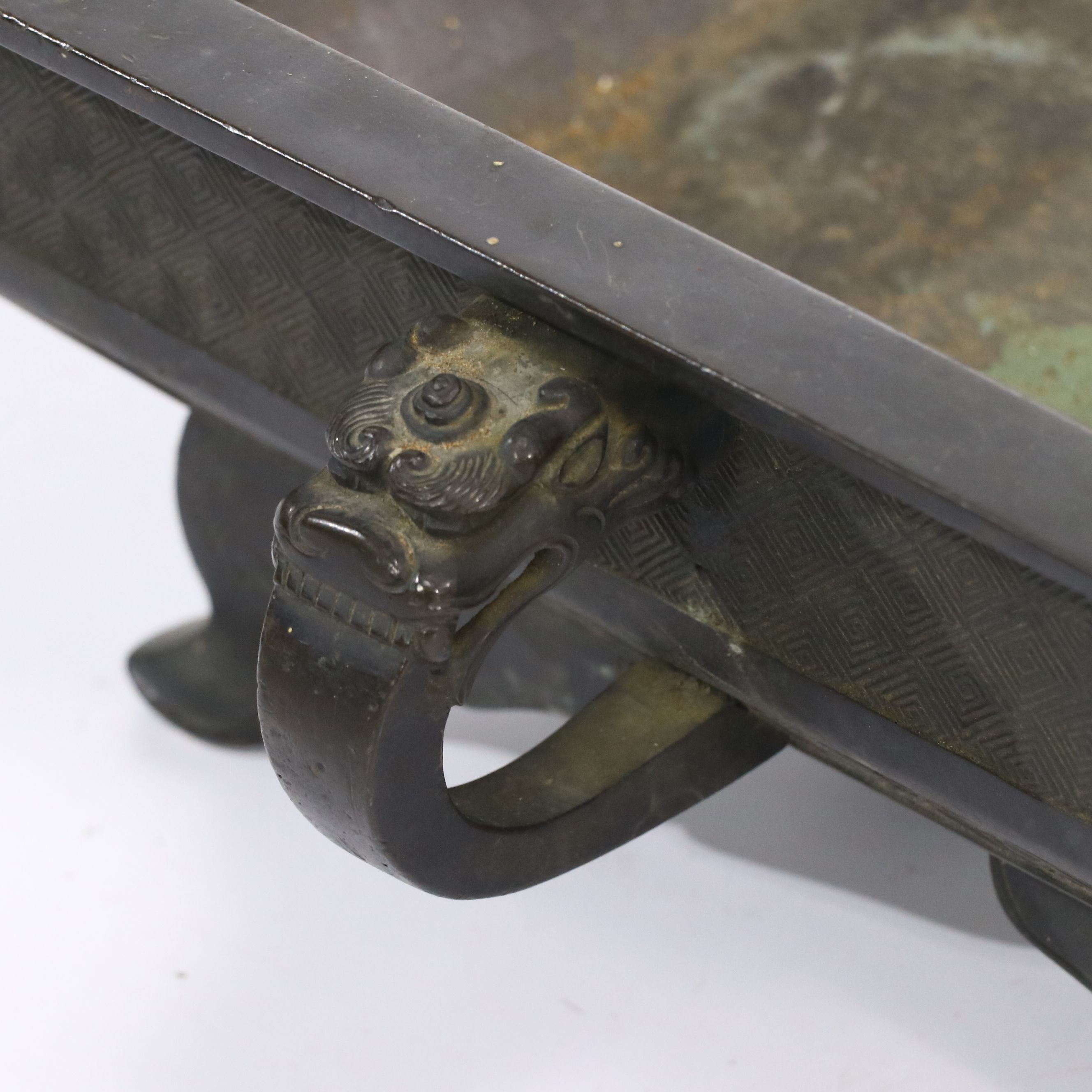 Japanese Meiji Style Bronzed Metal Suiban