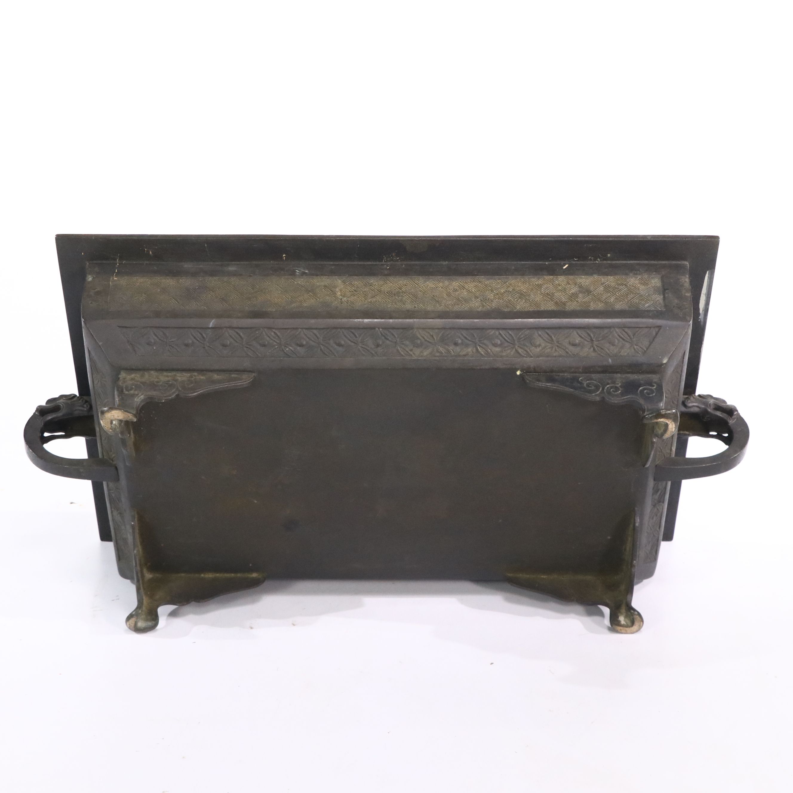 Japanese Meiji Style Bronzed Metal Suiban