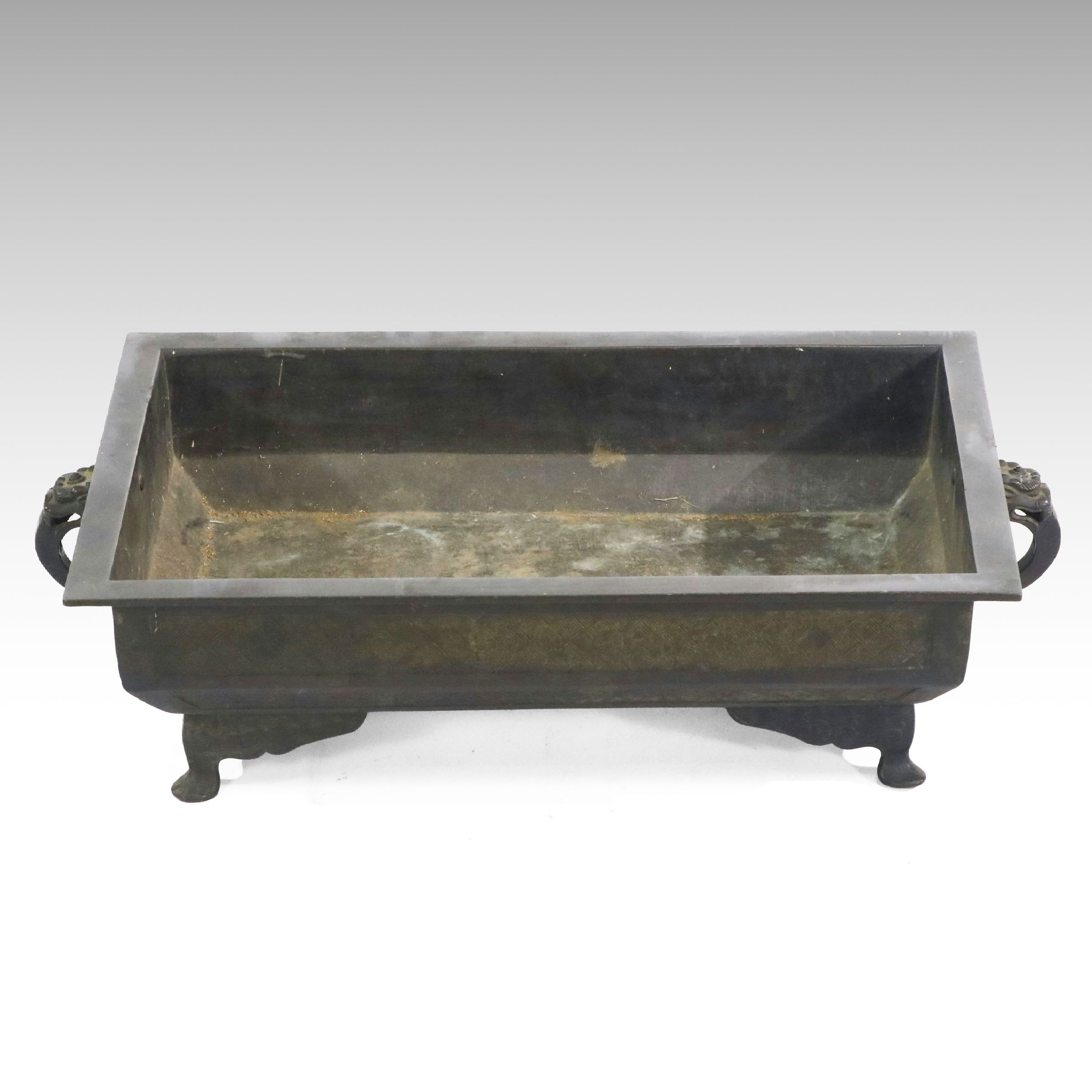 Japanese Meiji Style Bronzed Metal Suiban